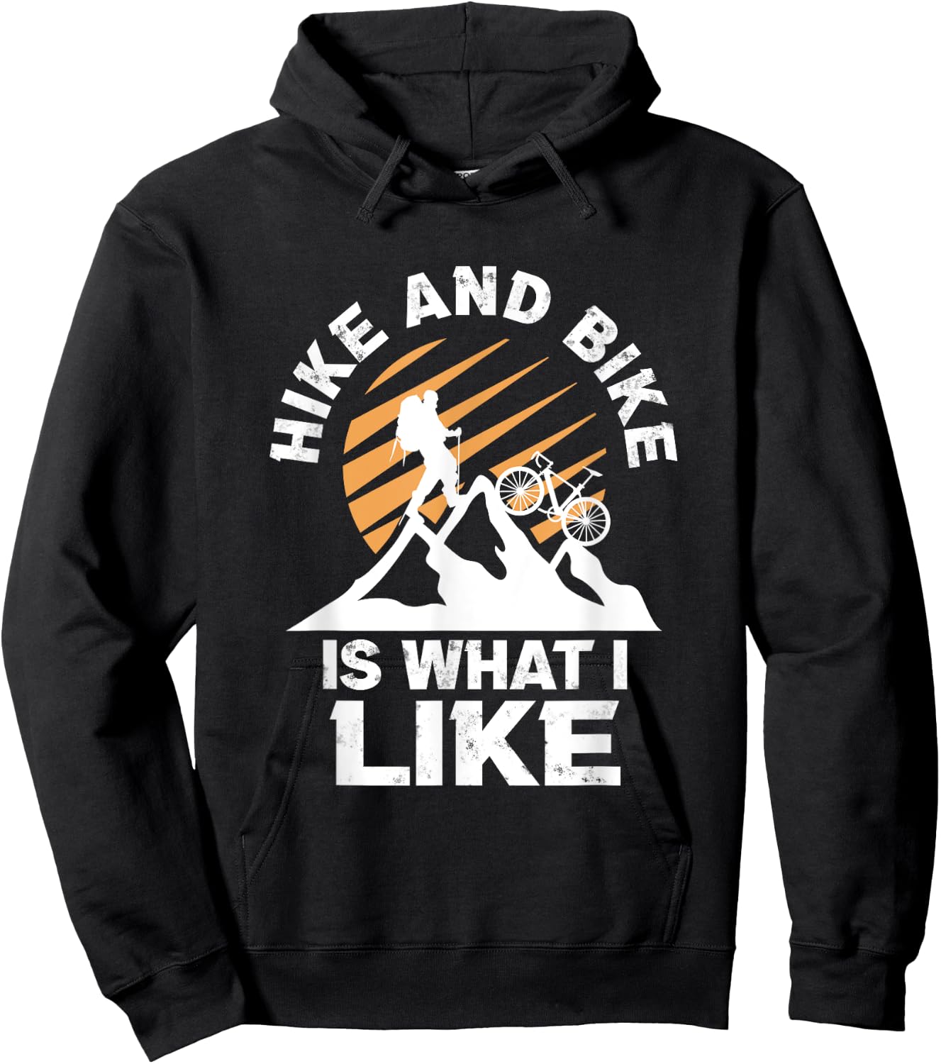 Hiking Mountains Bicycle Mountain Bike Biker Pedals Gift Hoodie - Hoodie | Black