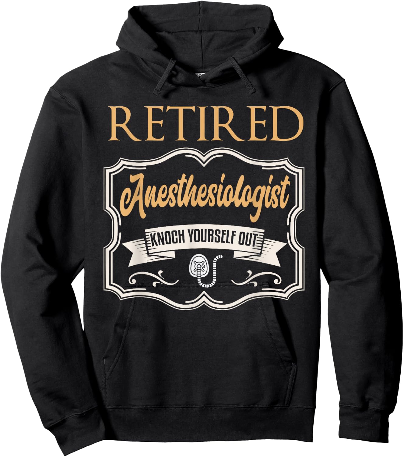 Retired Anesthesiologist Shirt Humor Retirement Gift Hoodie - Hoodie | Black