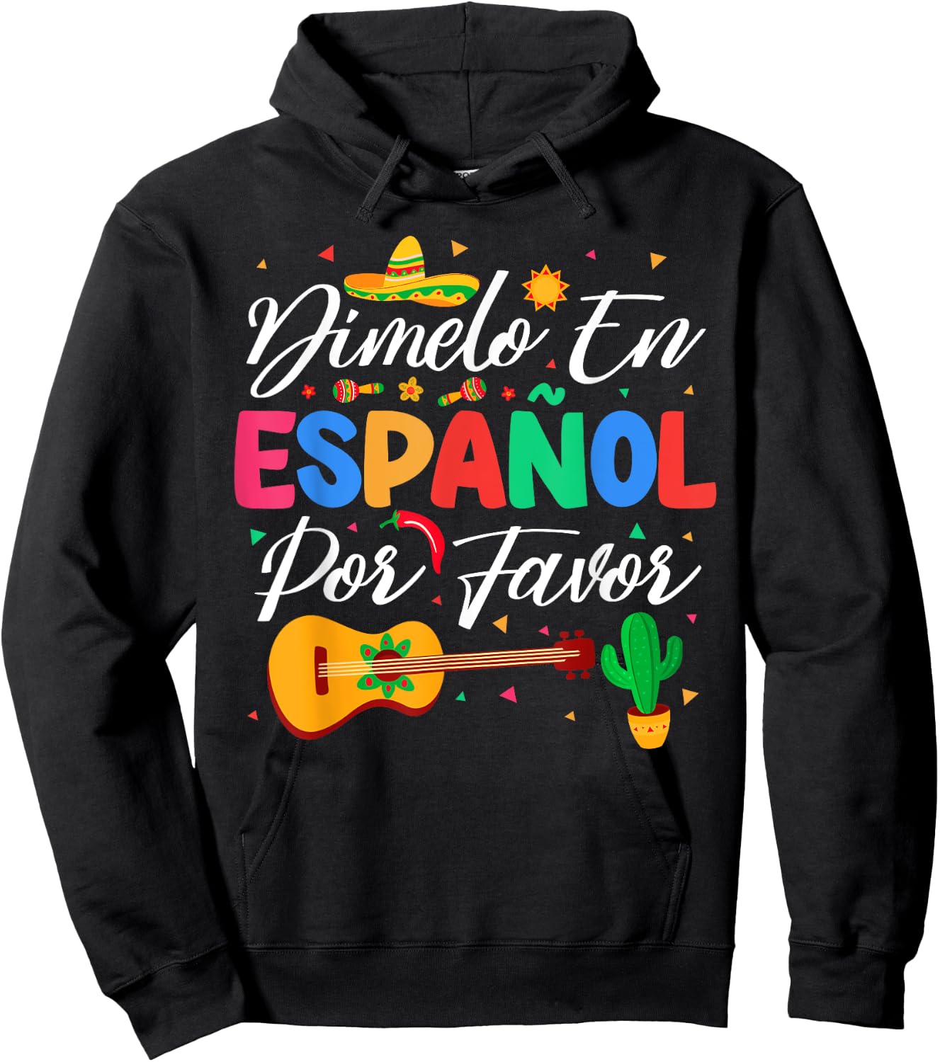 Dimelo En Espanol Por Favor Spanish Teacher Appreciation Hoodie - Hoodie | Black