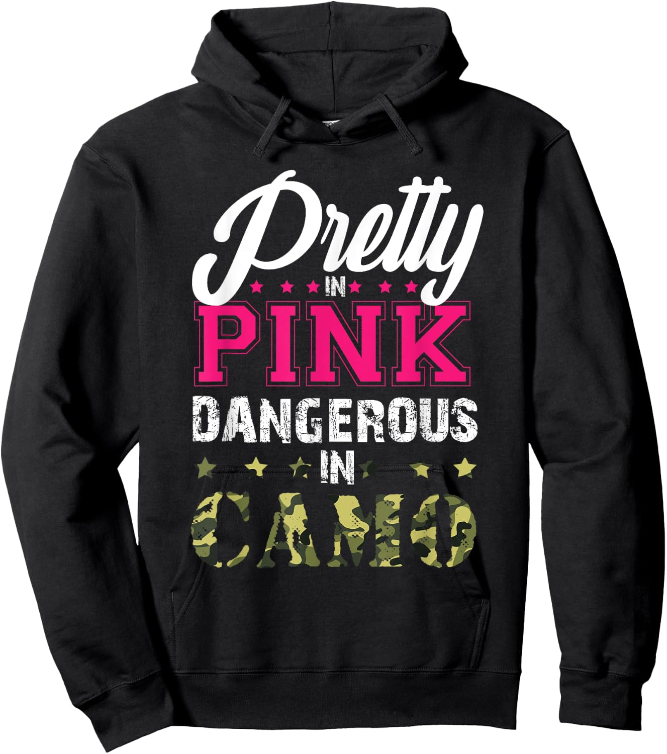 Pretty Pink Dangerous In Camo Hunting Girl Women Hunter Hoodie - Hoodie | Black