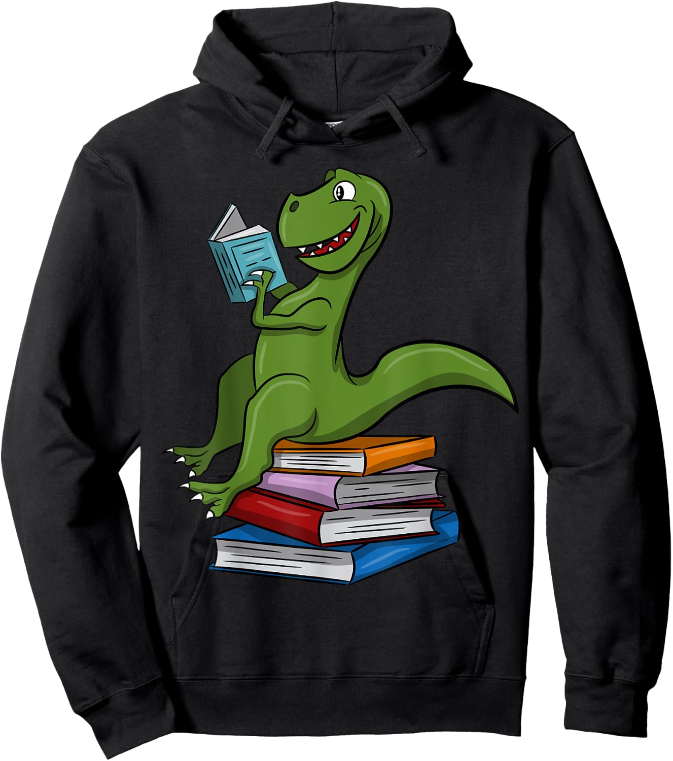 Reading Dinosaur T Rex Dinosaur Lover Dino Book Gift Hoodie - Hoodie | Black
