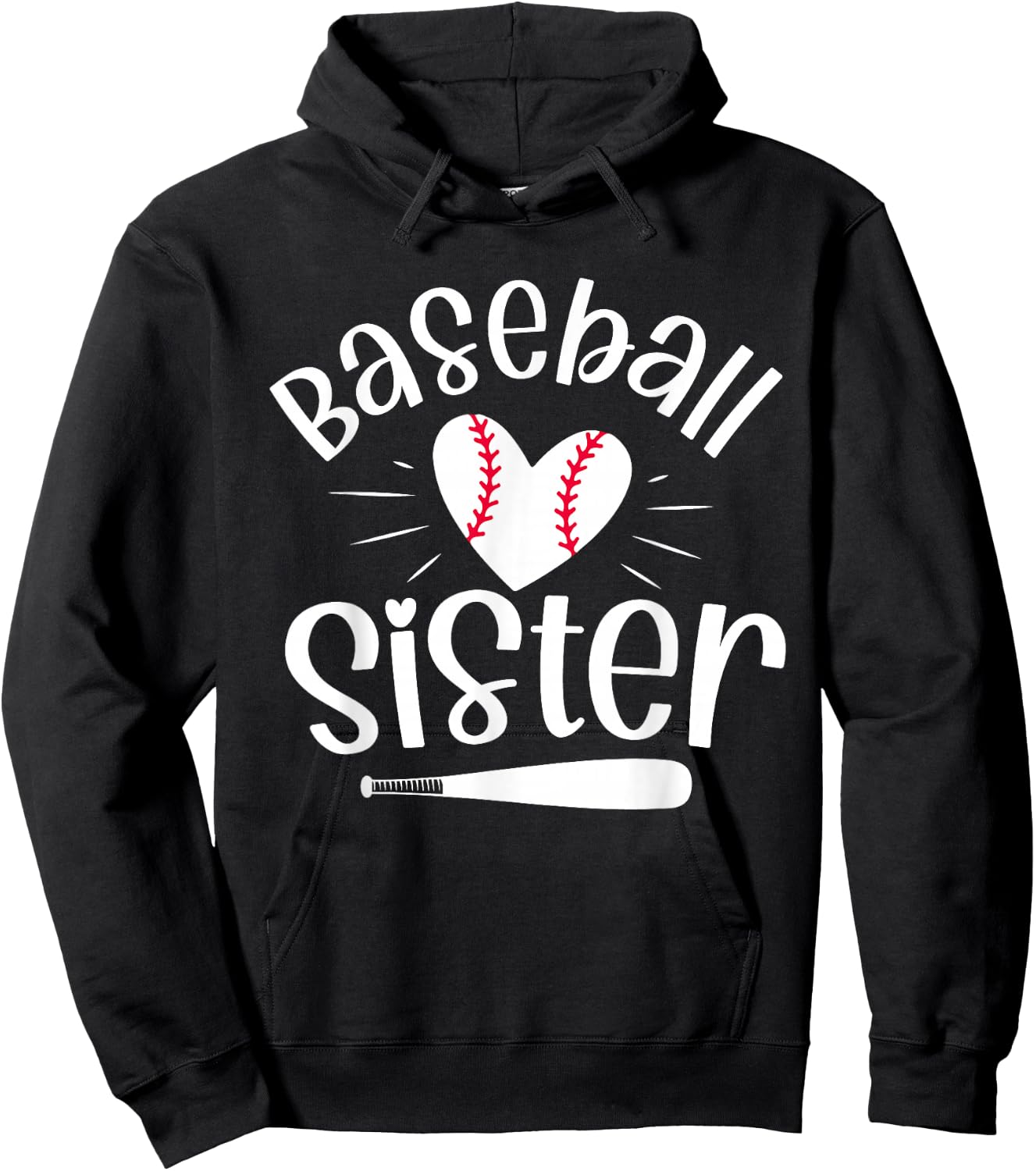 Baseball Sister Funny for Baseball Sisters Fans Hoodie - Hoodie | Black