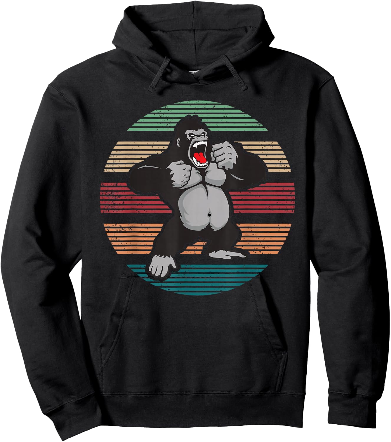 Gorillas Lover Gift Vintage Retro Gorilla Hoodie - Hoodie | Black