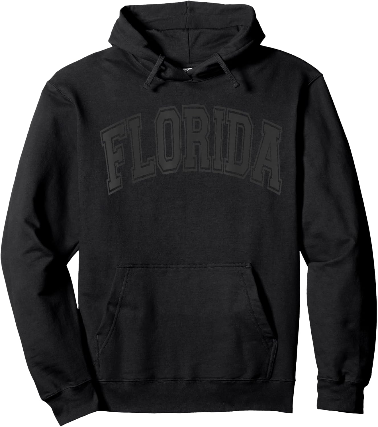 Florida Arched Style Black Text and Outline Hoodie - Hoodie | Black