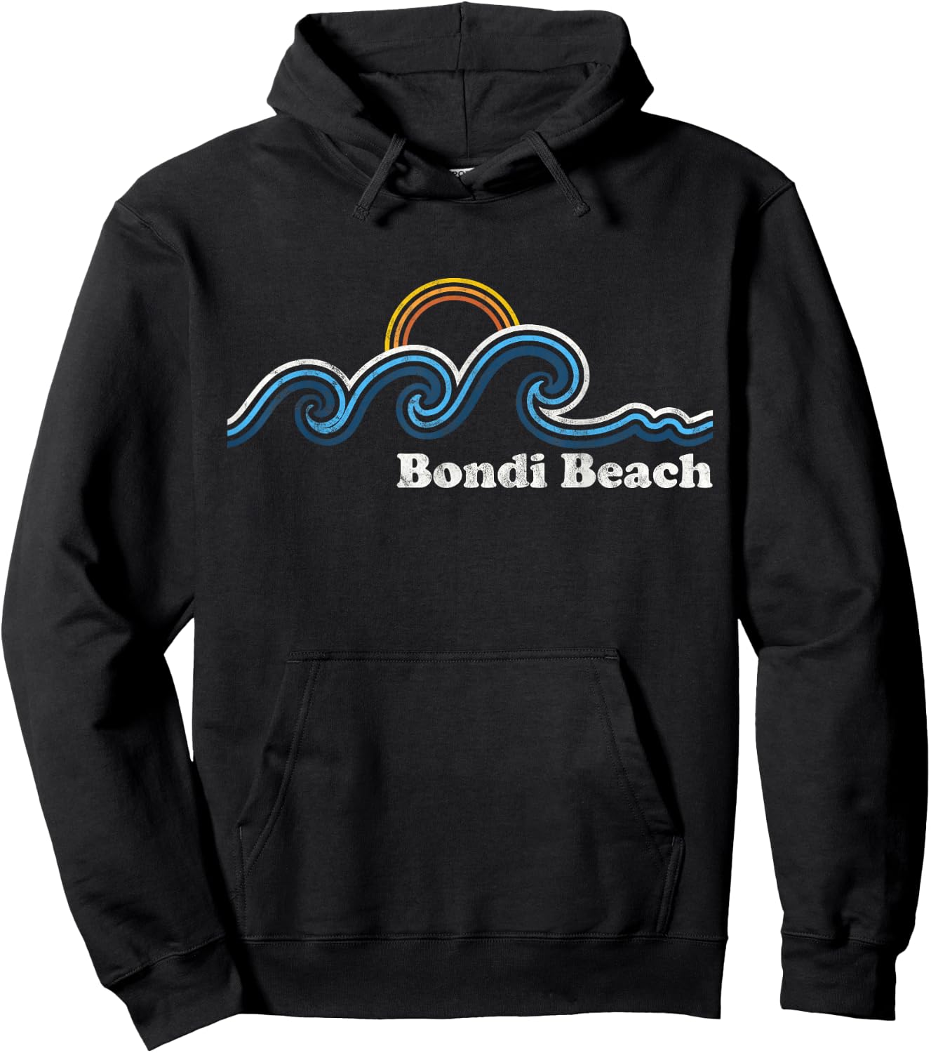 Bondi Beach Australia Sufing Waves Sunset Beach Vintage Men Women Hoodie - Hoodie | Black
