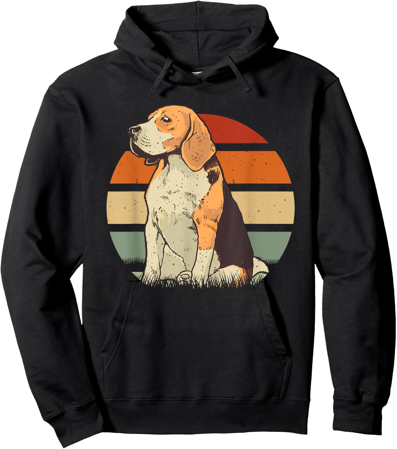Beagle Retro Sunset Dog Pet Men Women Girls Kids Hoodie - Hoodie | Black