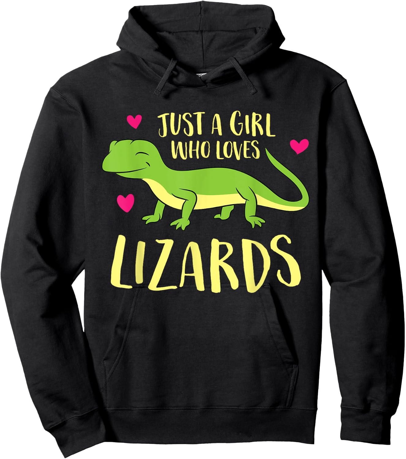 Just A Girl That Loves Lizards Cute Lizard Girl Hoodie - Hoodie | Black