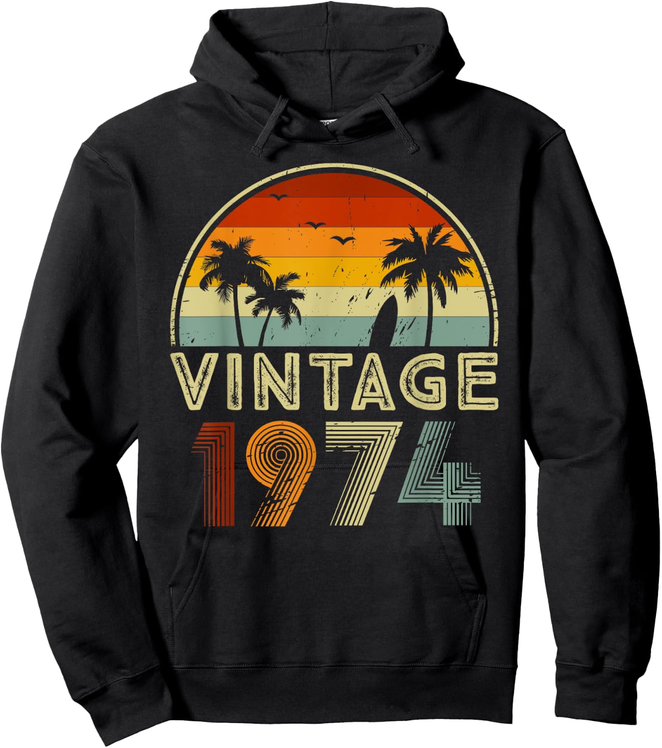 51st Birthday Shirt for 51 Years Old Retro Vintage 1974 Bday Hoodie - Hoodie | Black