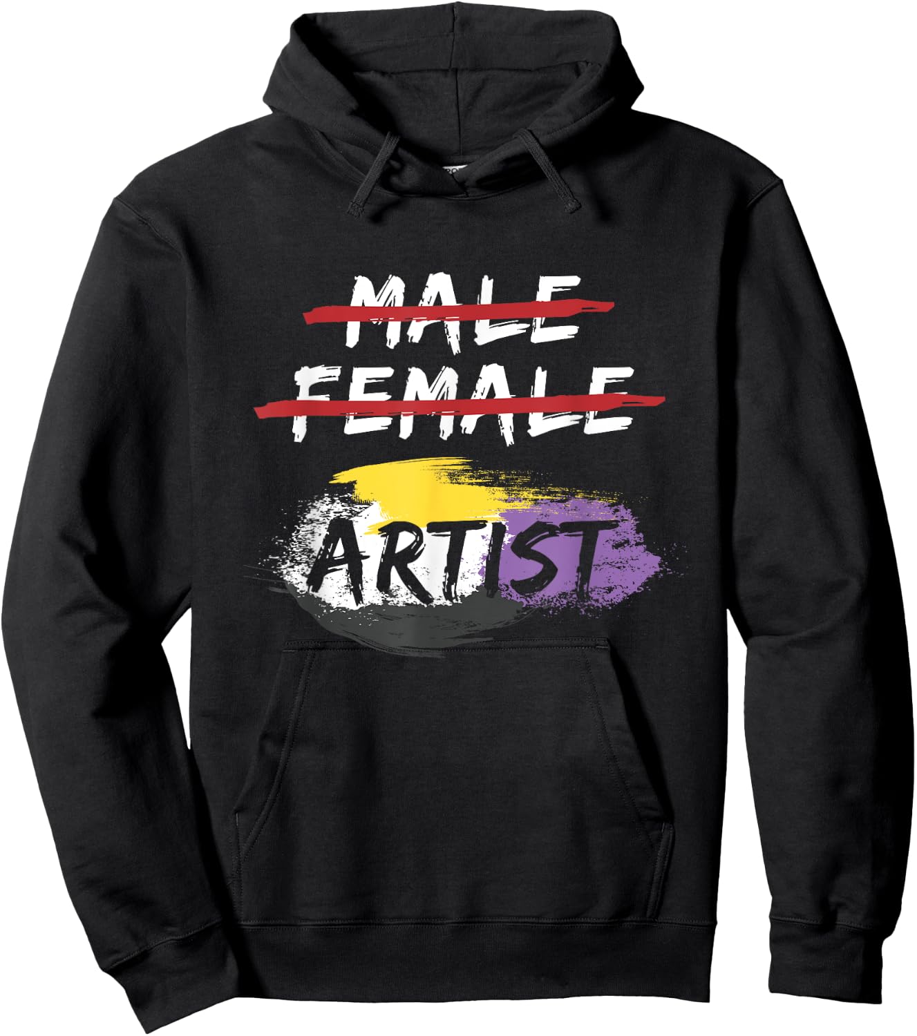 Agender Genderfluid Artist Gift Non Binary Hoodie - Hoodie | Black