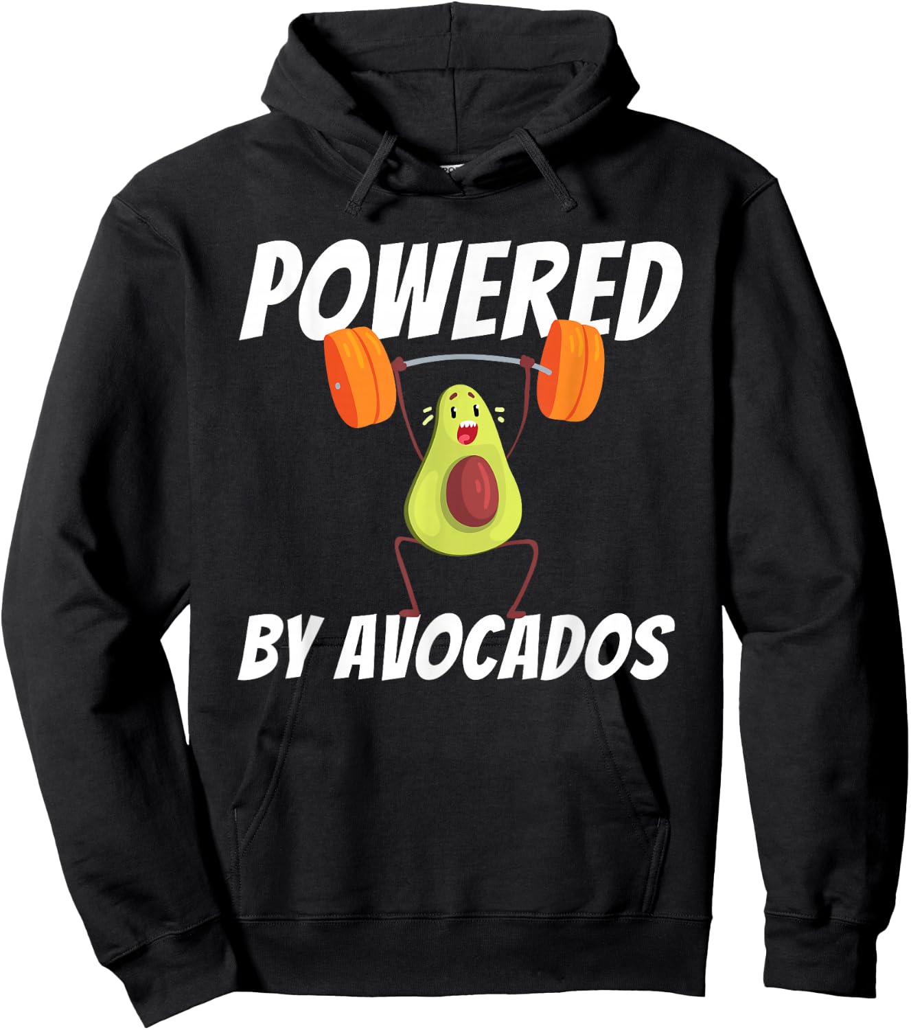 Powered By Avocados Barbell Gym - Avocado Lover & Guacamole Hoodie - Hoodie | Black
