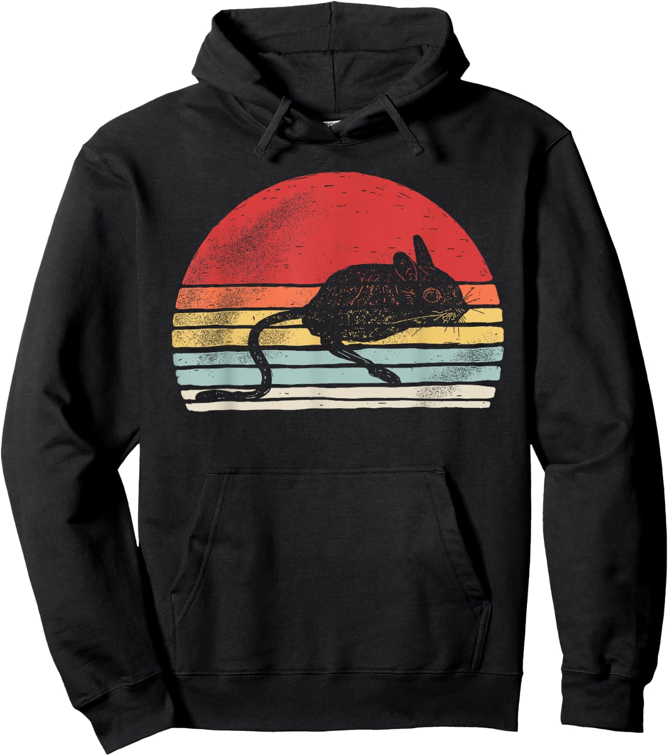 Vintage Retro Jerboa Hoodie - Hoodie | Black