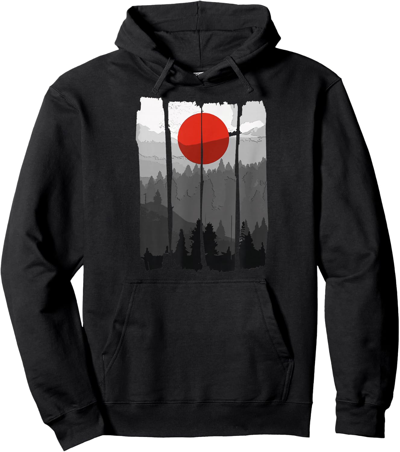 Japanese Sunrise Art Nature Japan Holiday Hoodie - Hoodie | Black
