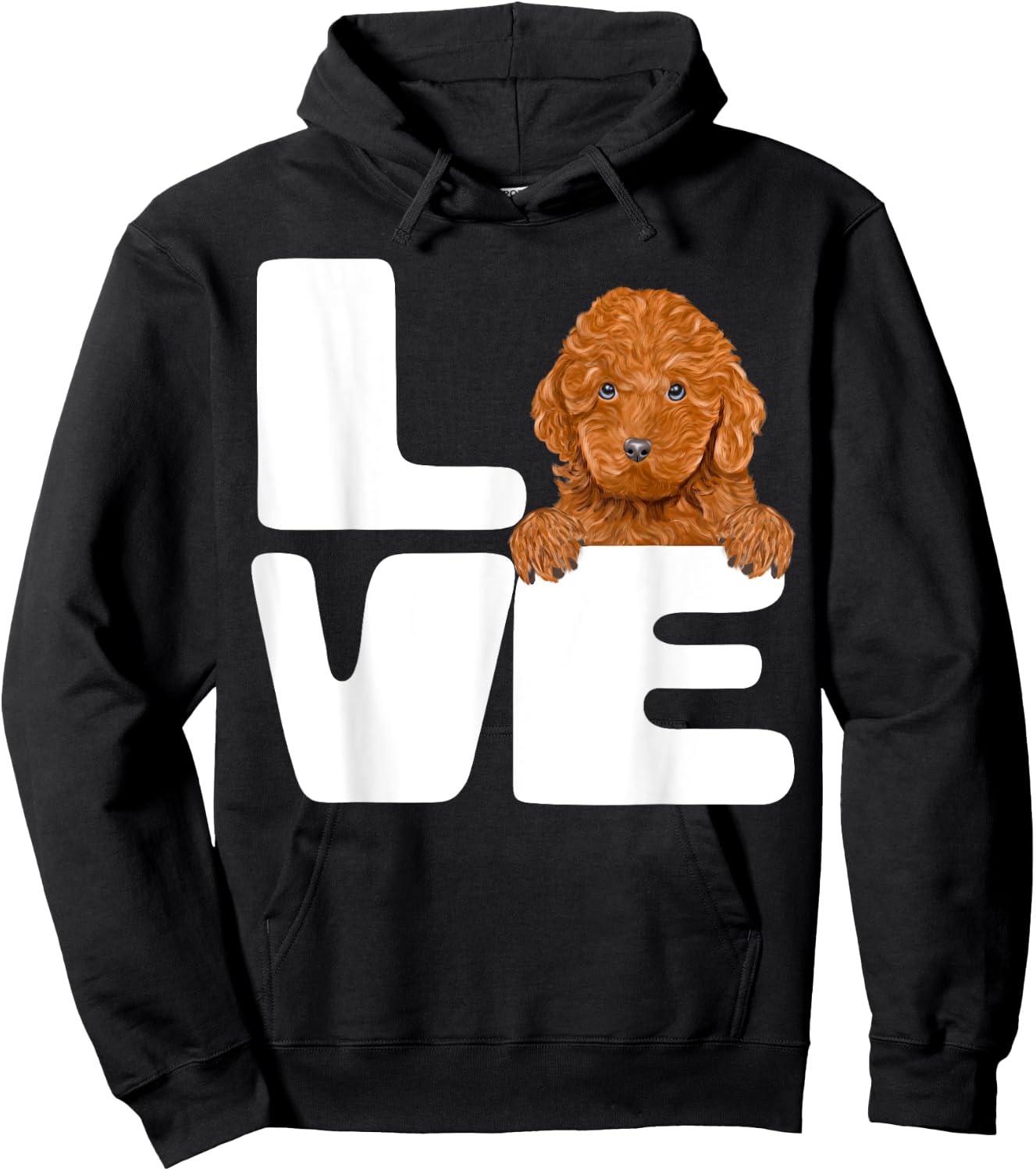 I Love My Brown Poodle Dog Lover Women Girls Kids Hoodie - Hoodie | Black