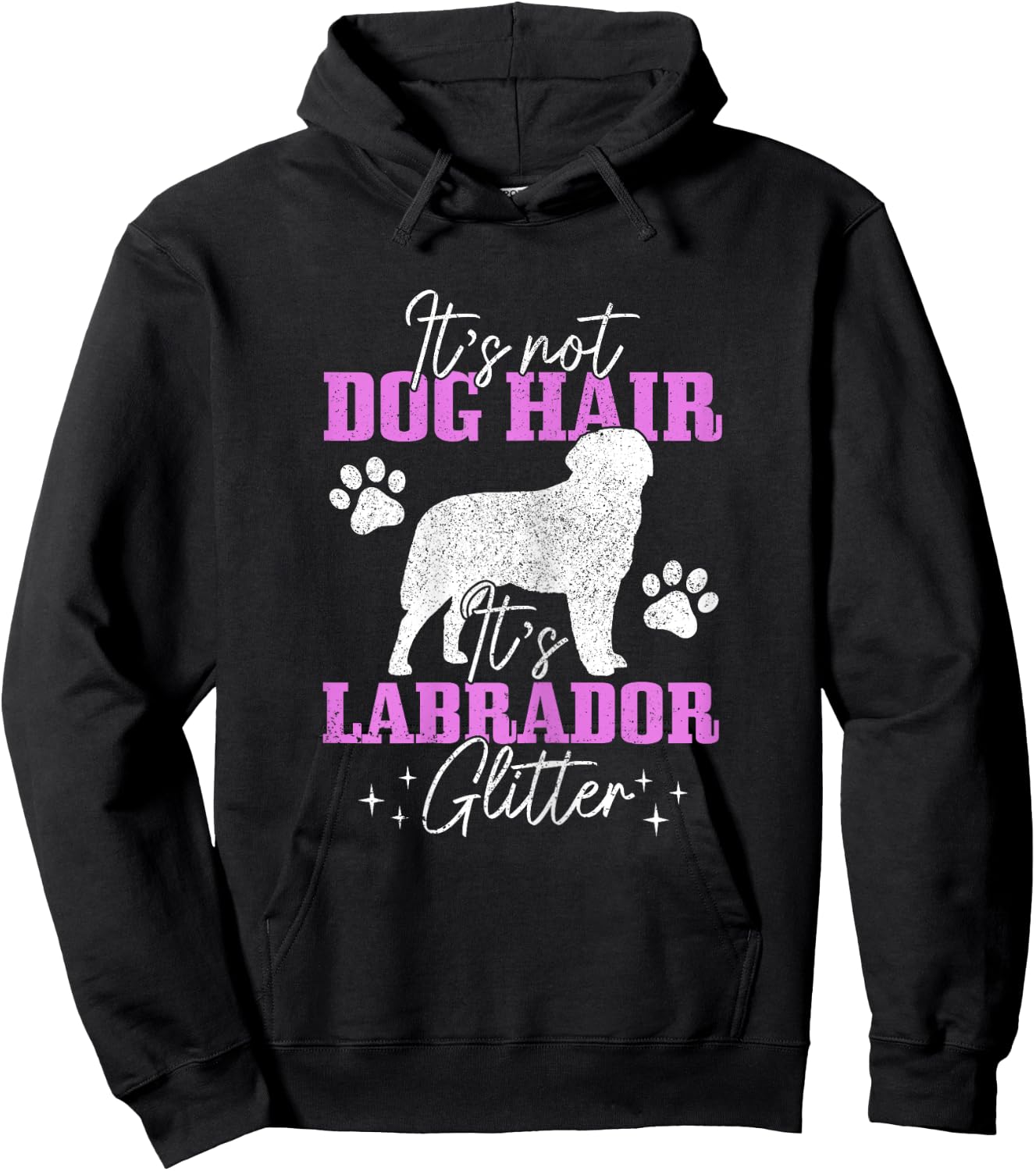 It's Not Dog Hair It's Labrador Glitter Funny Lab Dog Mom Women Kids Hoodie - Hoodie | Black