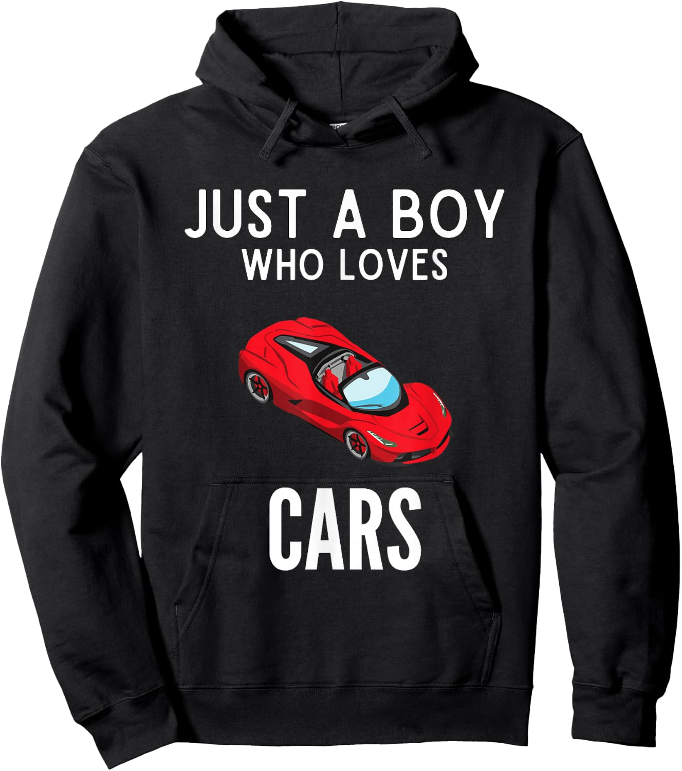 Just A Boy Who Loves Cars Funny Car Lover Hoodie - Hoodie | Black