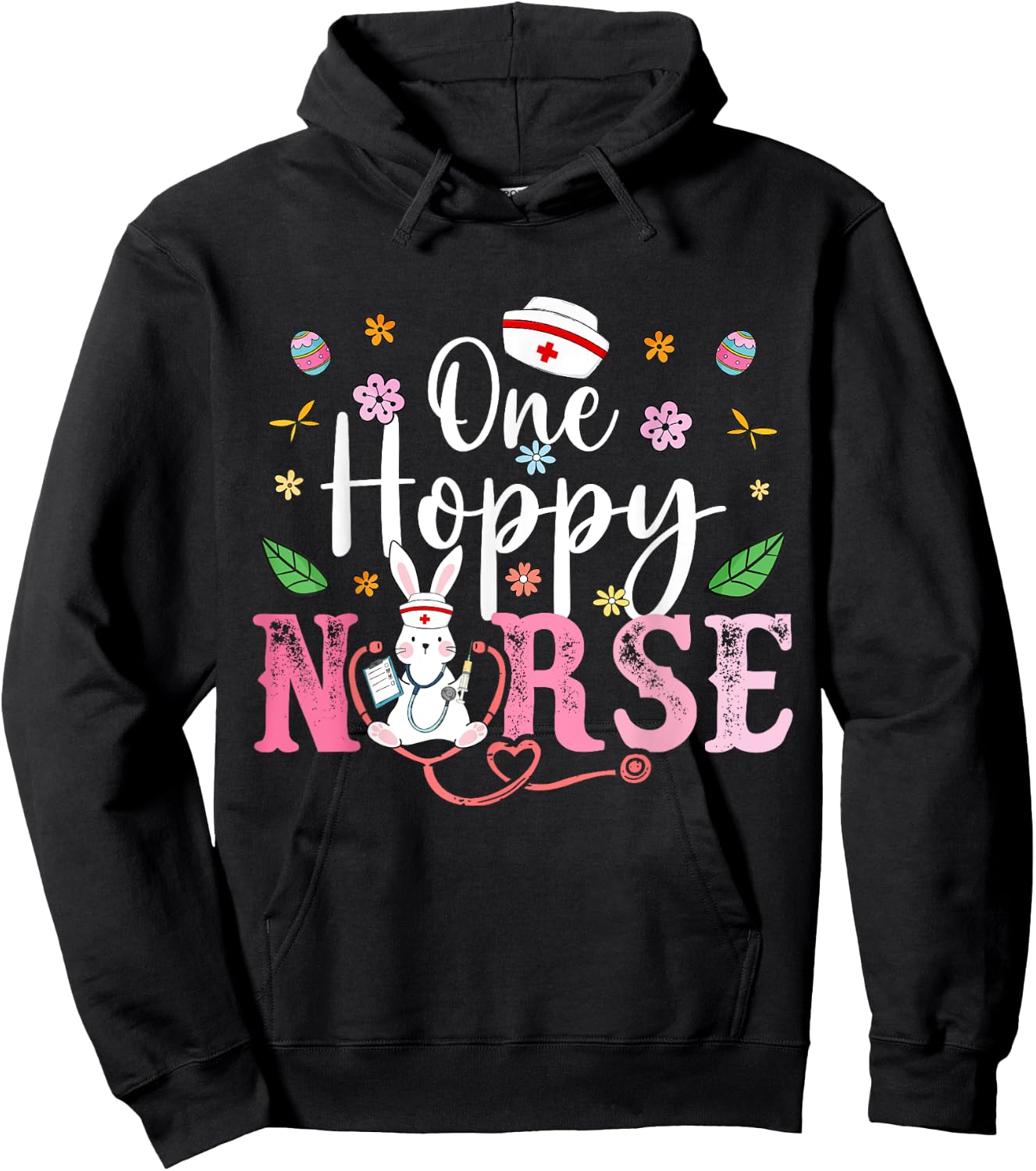 Nurse Squad Nurse Life Stethoscope Easter Bunny Easter Day Hoodie - Hoodie | Black