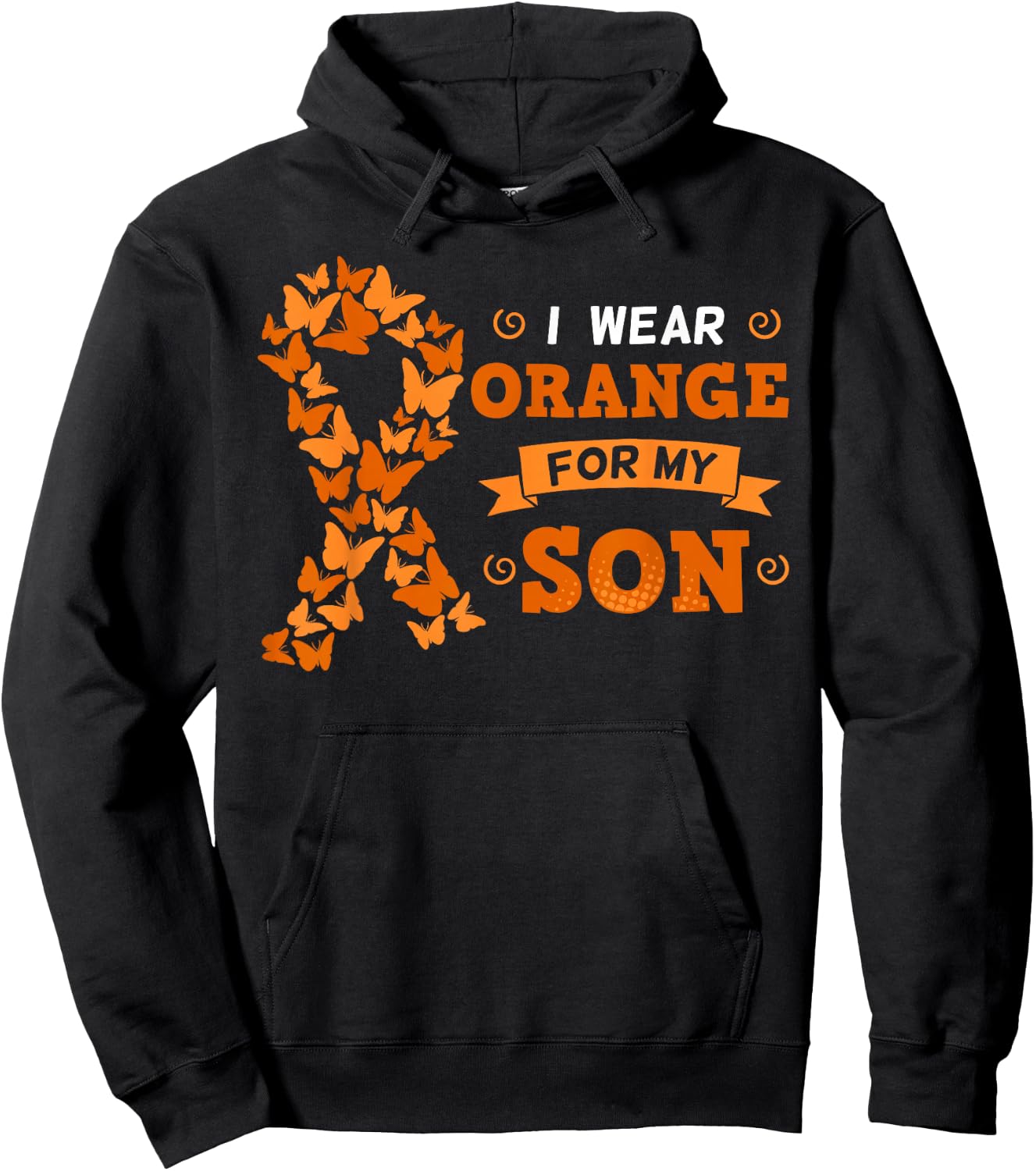 I Wear Orange For My Son Leukemia Blood Cancer Cells Patient Hoodie - Hoodie | Black