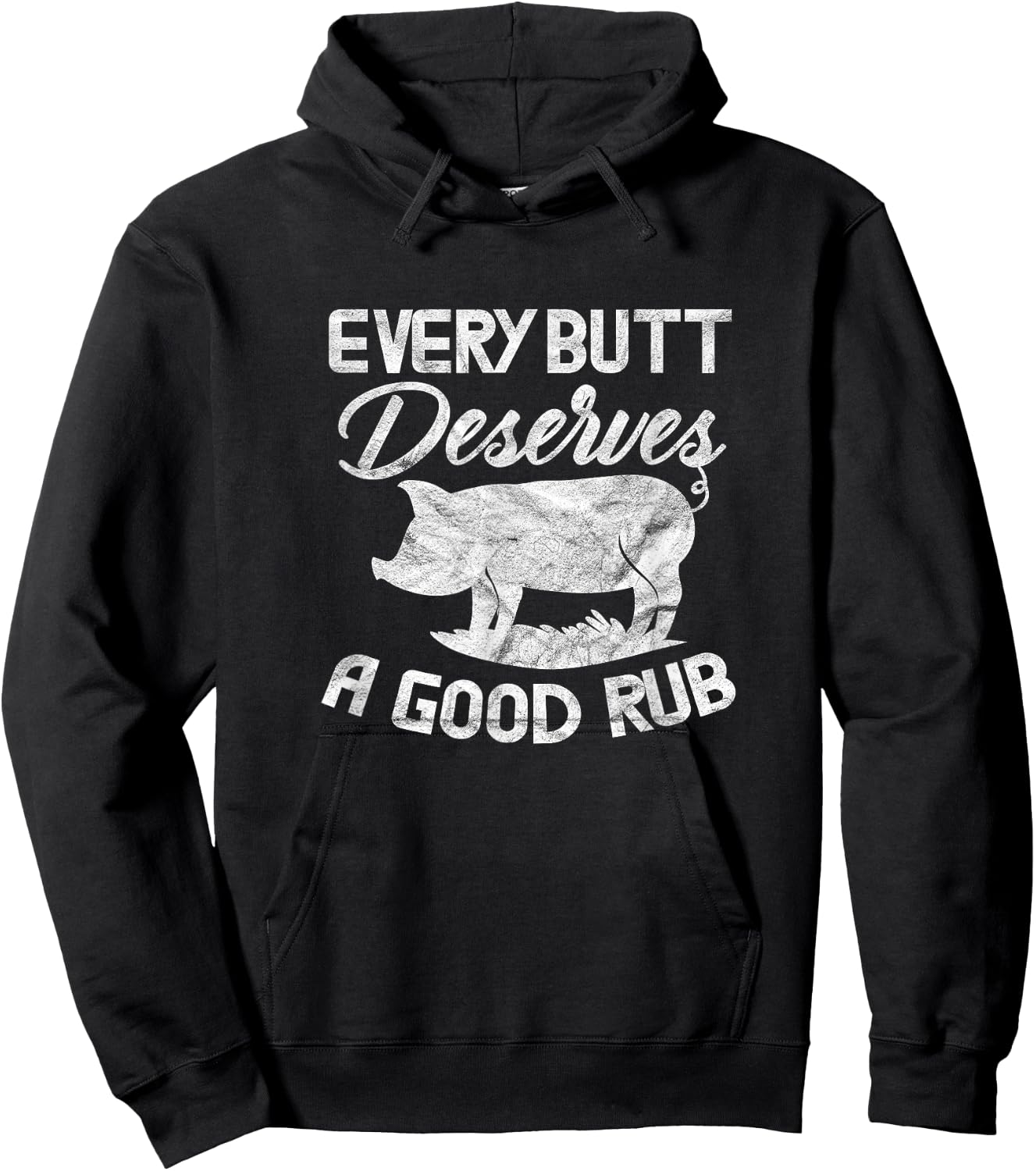 Every Butt Deserves A Good Rub Funny BBQ Barbeque Grilling Hoodie - Hoodie | Black