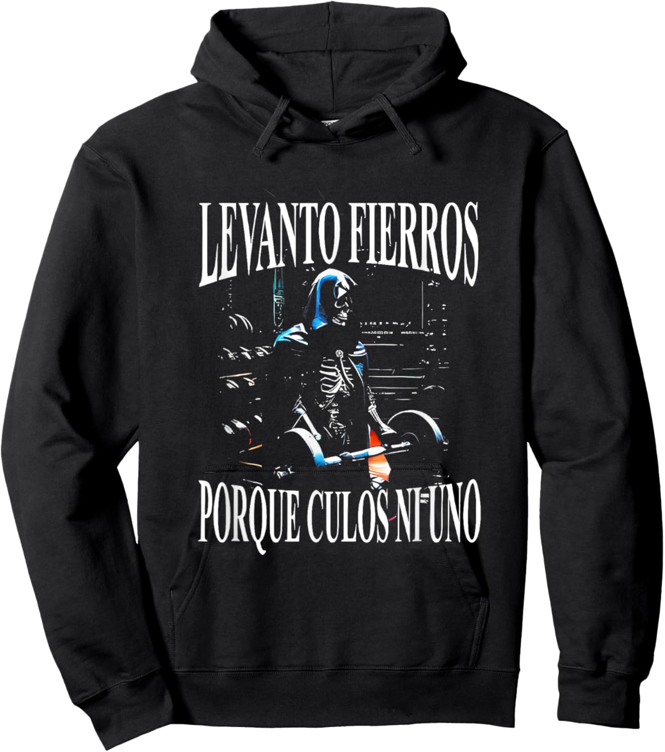 Levanto Fierros Porque Culos Ni Uno Calaca Hoodie - Hoodie | Black