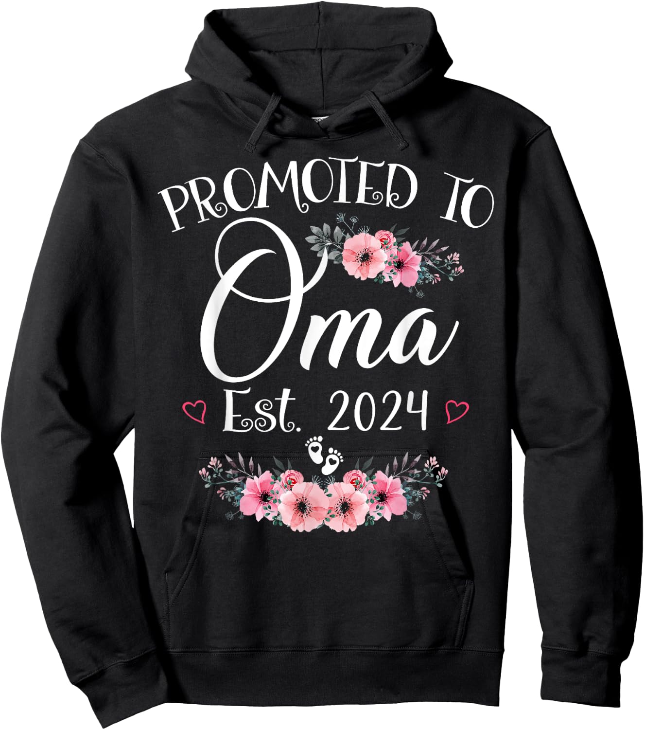 Promoted To Oma 2024 Mother's Day Soon To Be Mom Pregnancy Hoodie - Hoodie | Black