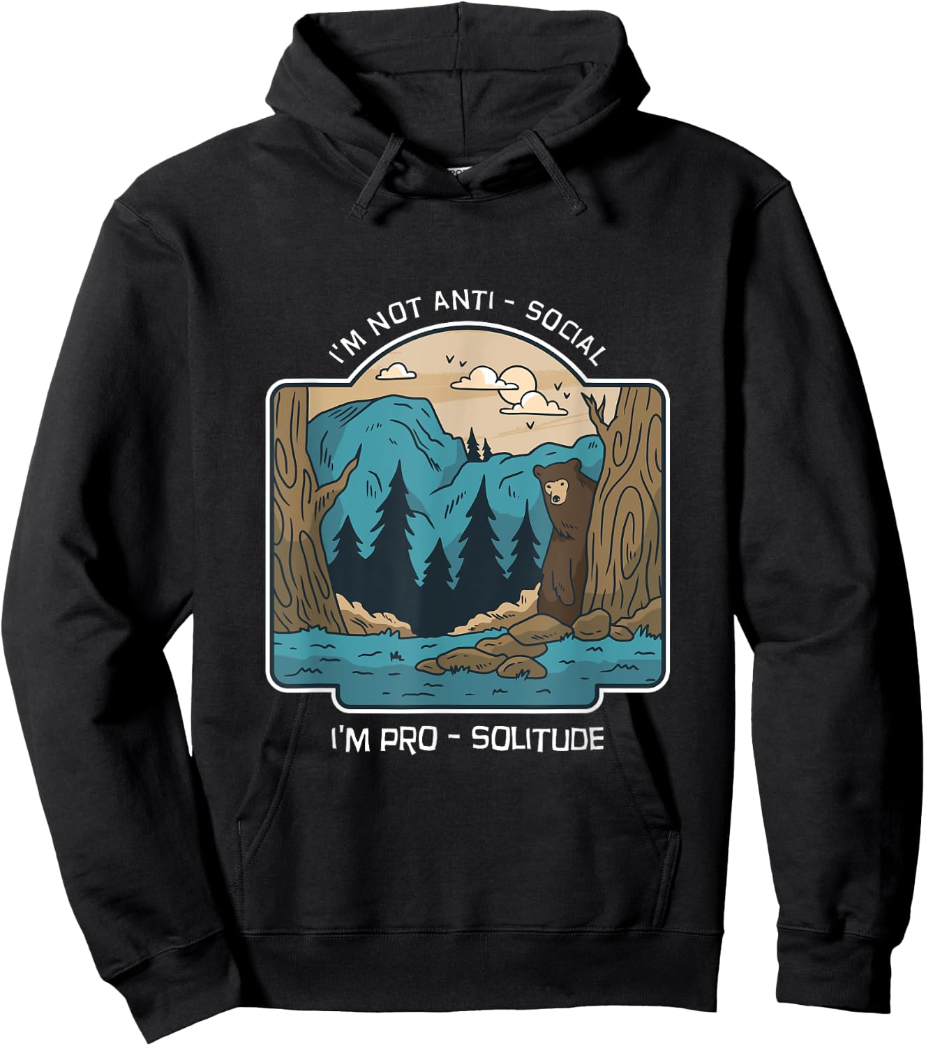 I'm Not Anti-Social, I'm Pro-Solitude Hoodie - Hoodie | Black