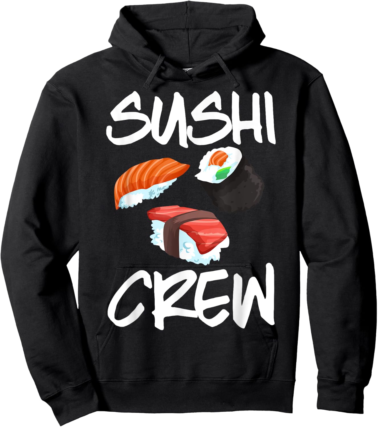 Funny Sushi Gift Kids Men Women Cool Sushi Crew Foodie Hoodie - Hoodie | Black