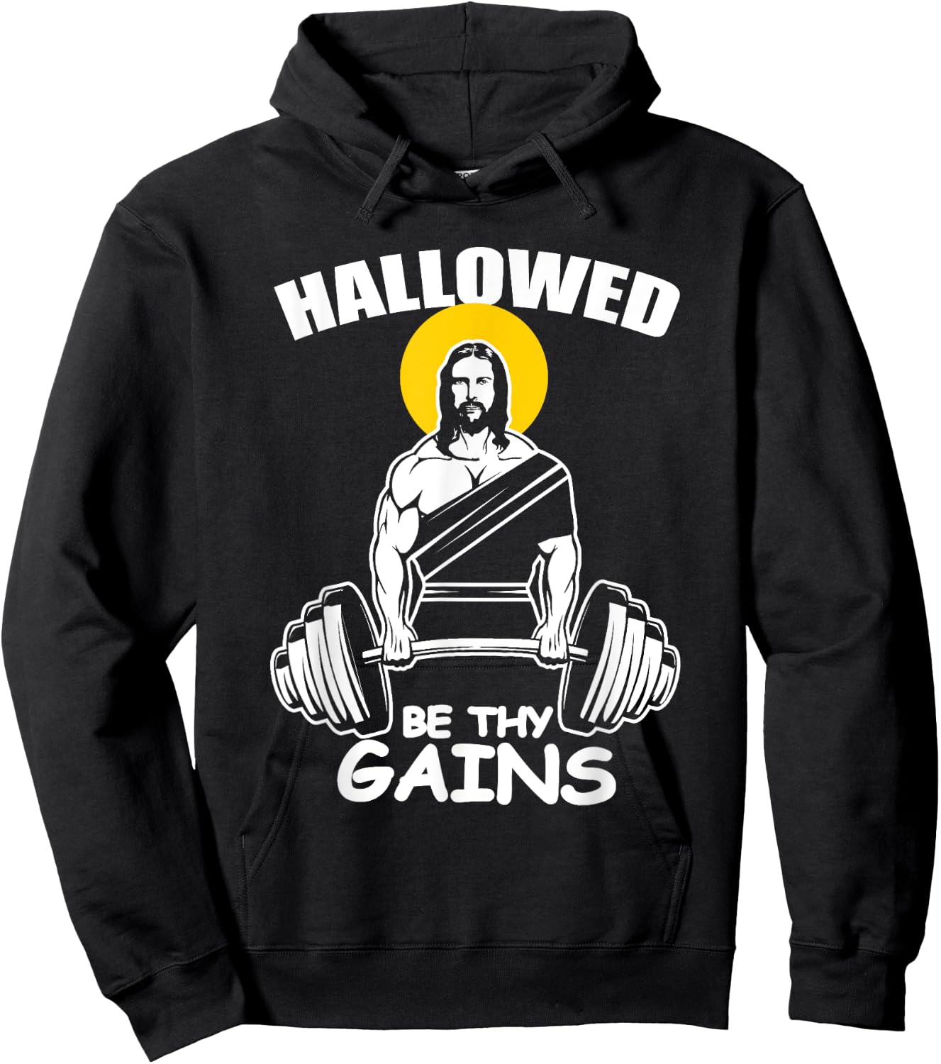 Hallowed Be Thy Gains Fitness Trainer Or Bodybuilder Hoodie - Hoodie | Black