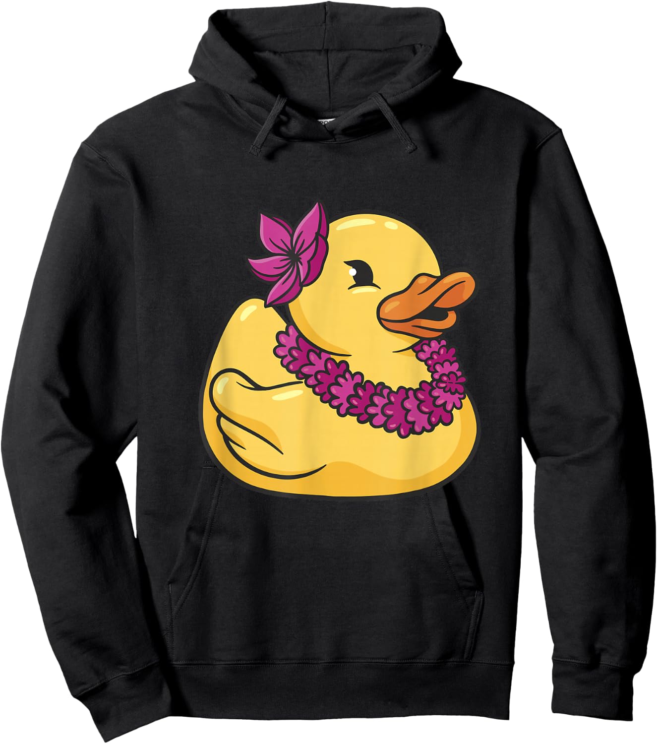 Hawaiian Rubber Ducky Graphic Hoodie - Hoodie | Black