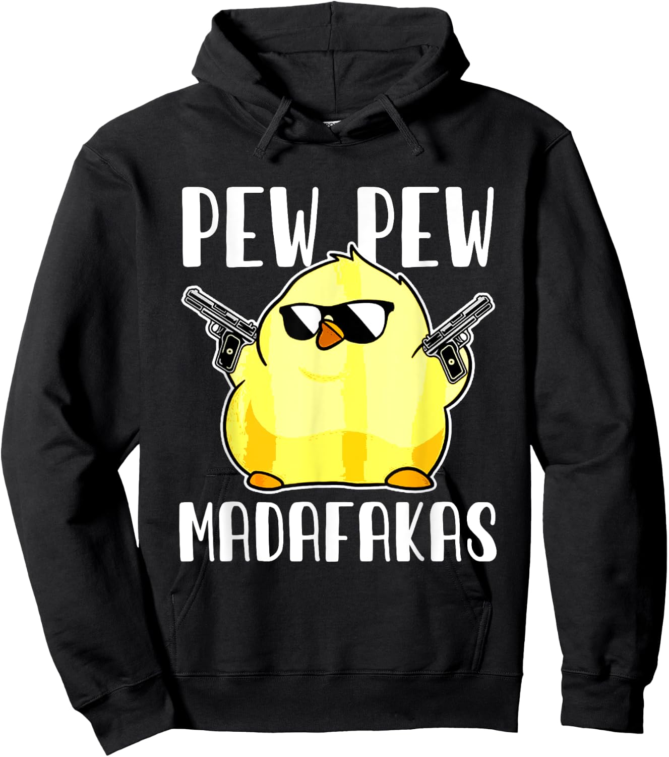 Pew Pew Madafakas Crazy Chicken Gun Funny Gifts Hoodie - Hoodie | Black