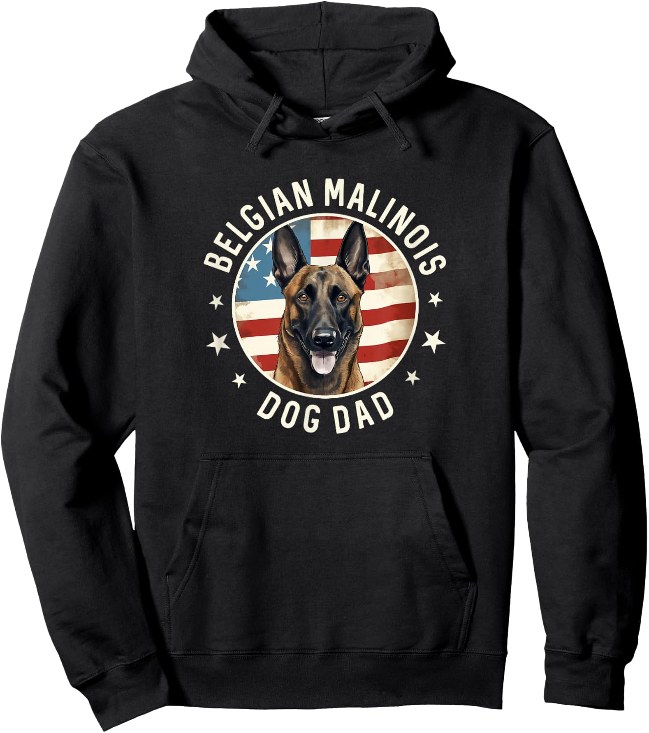 Belgian Malinois Gifts , Belgian Malinois Dog Dad Hoodie - Hoodie | Black