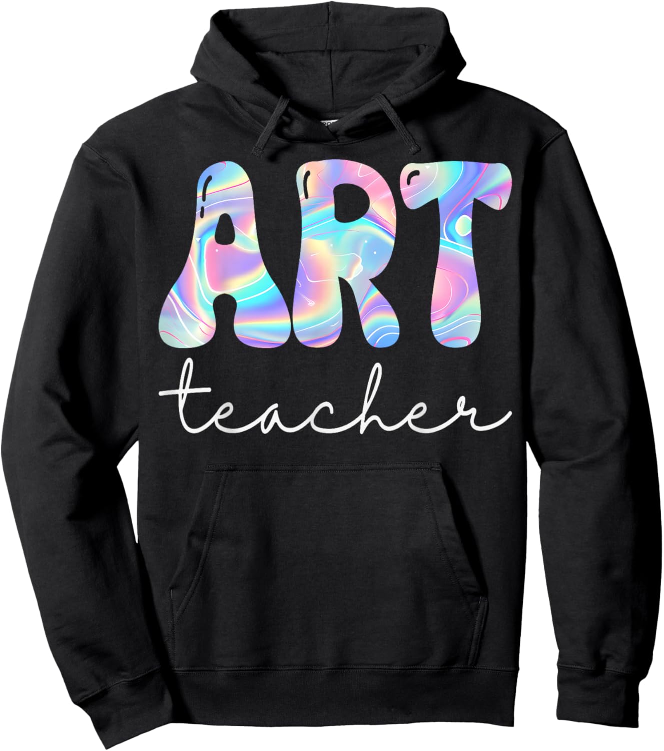 Art Teacher Groovy Back to School Cute Teachers Women Girl Hoodie - Hoodie | Black