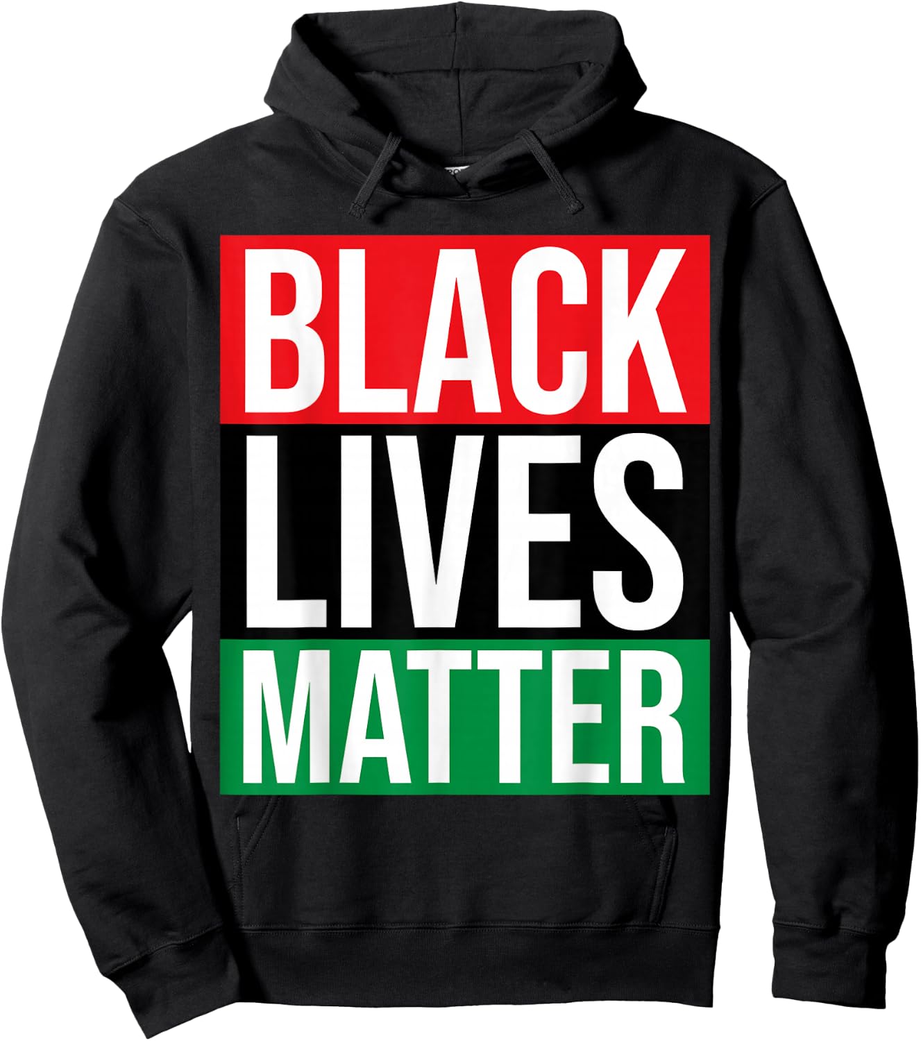 Black Lives Matter Shirt BLM with Pan-African Flag Colors Hoodie - Hoodie | Black