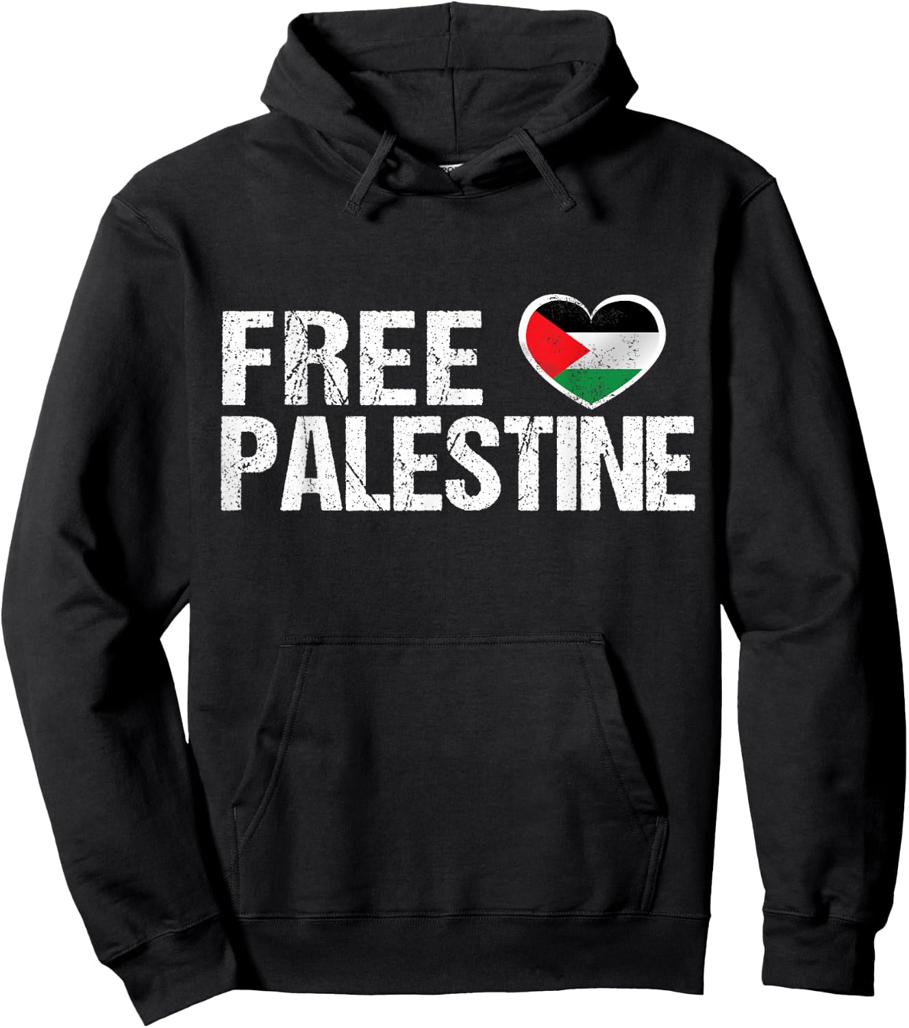 Palestine Flag Heart Free Palestine Hoodie - Hoodie | Black