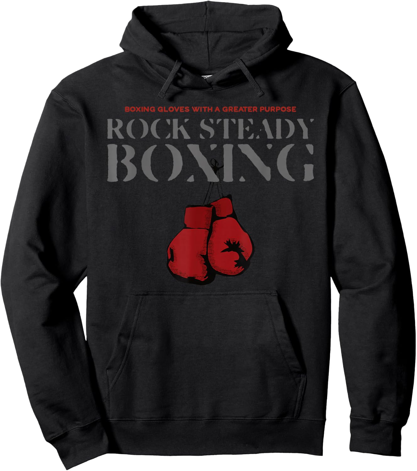 Rock Steady Boxing Gloves With A Greater Purpose Parkinson's Hoodie - Hoodie | Black