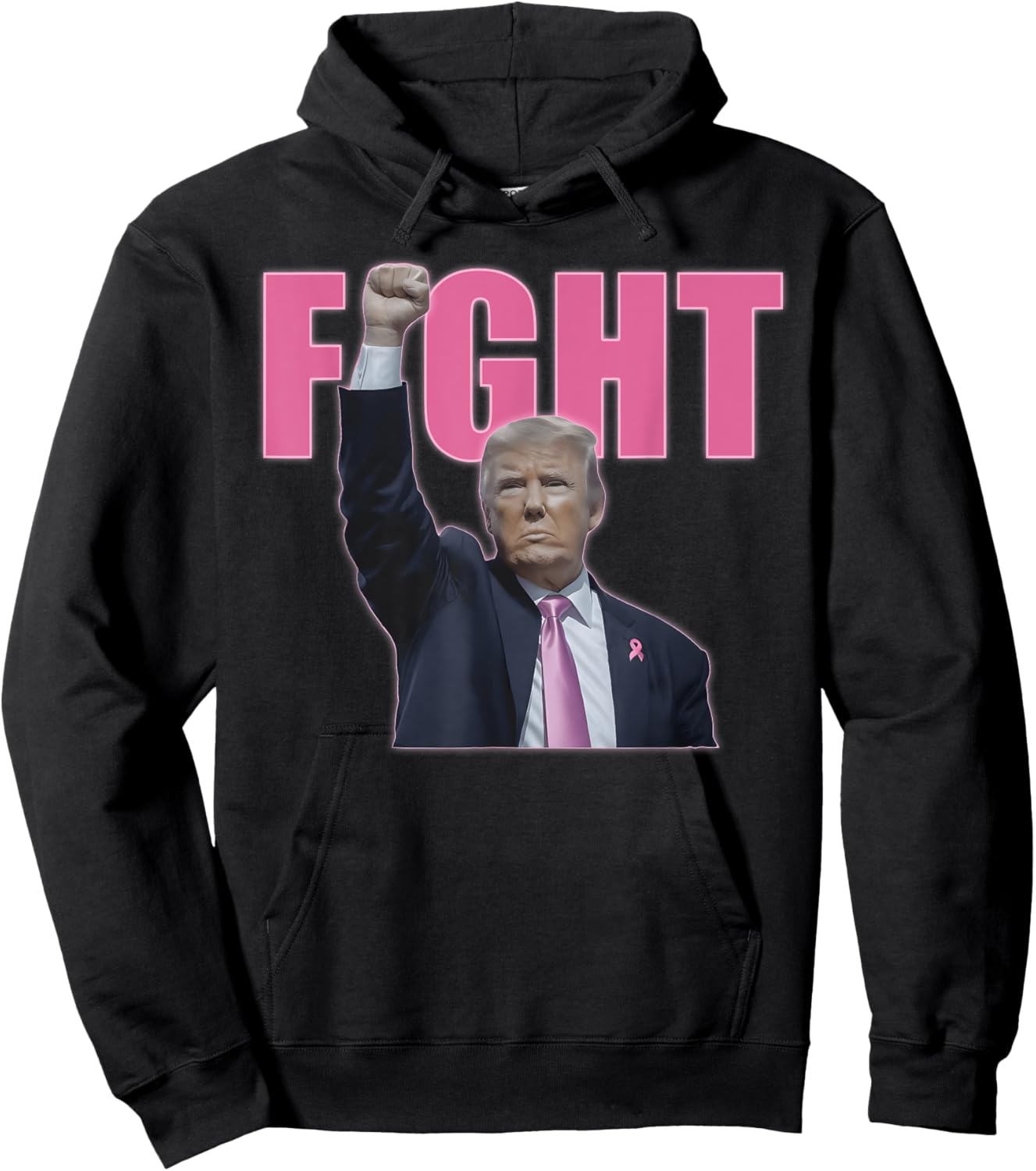 Fight Breast Survivor Trump Breast Cancer Awareness Hoodie - Hoodie | Black