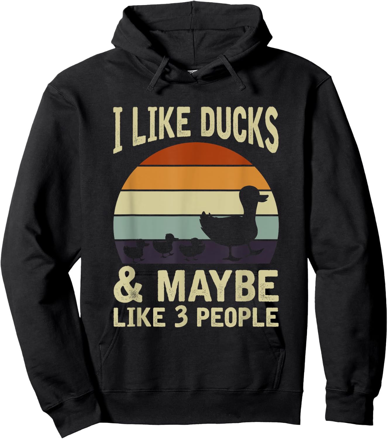 I Like Ducks And Maybe 3 People Funny Farmer Gift Duck Hoodie - Hoodie | Black