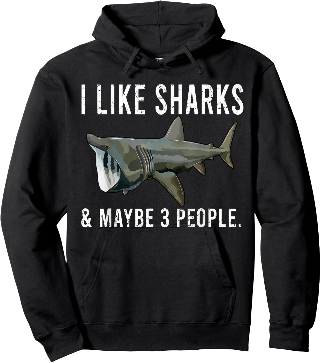 Funny I Like Basking Shark And Maybe 3 People Hoodie - Hoodie | Black