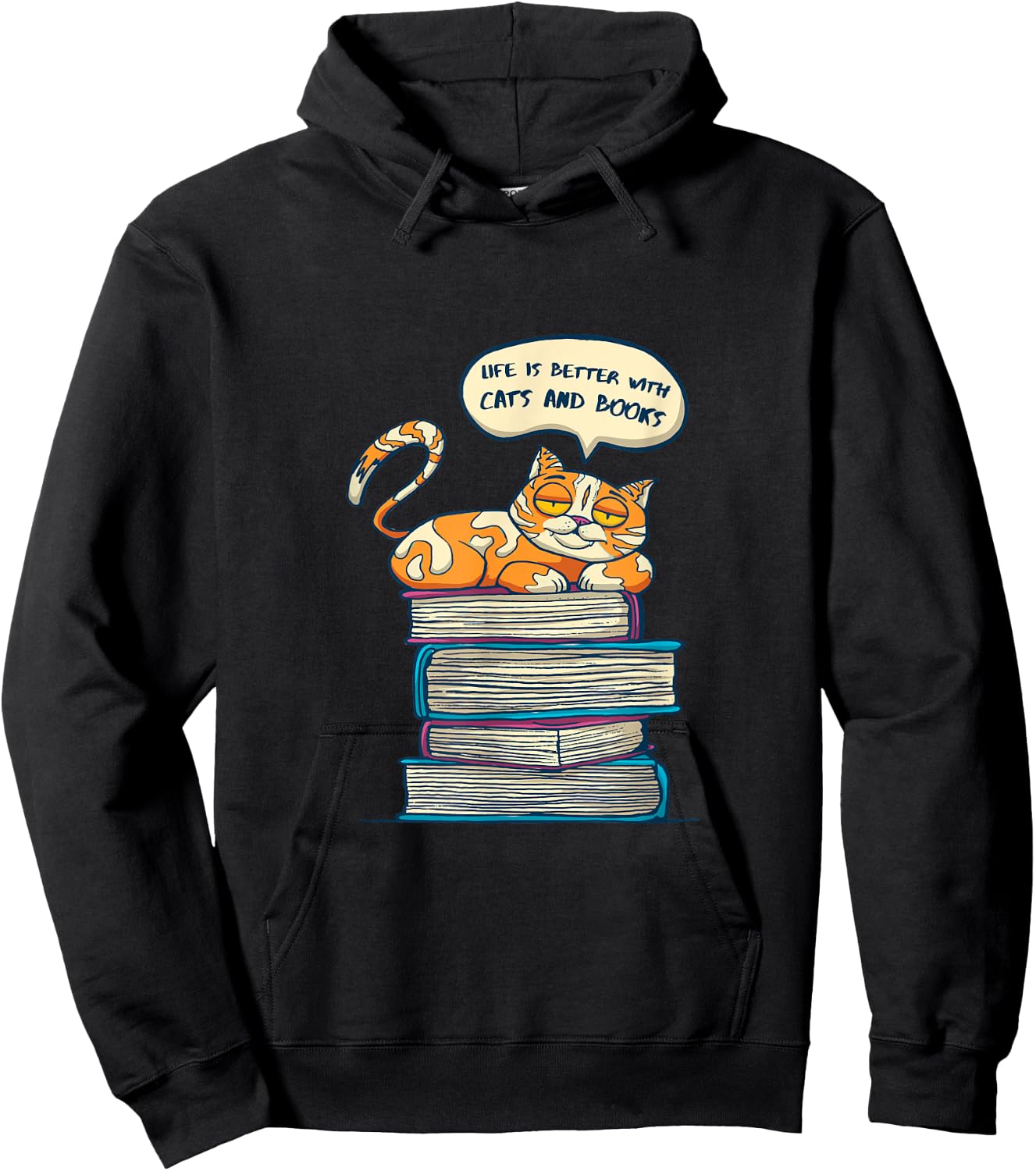 Life is better with cats an books Hoodie - Hoodie | Black