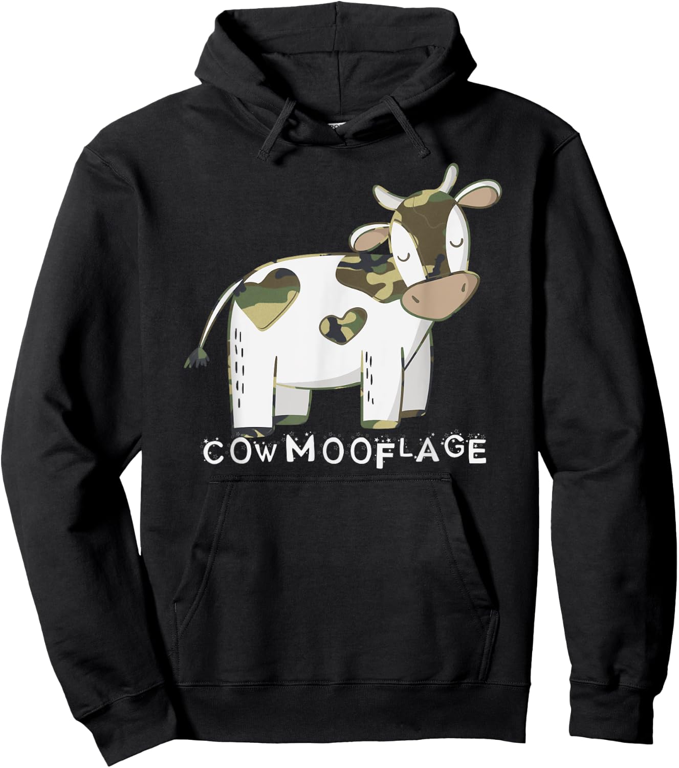 Camouflage pun - Camo Funny Cow Hoodie - Hoodie | Black