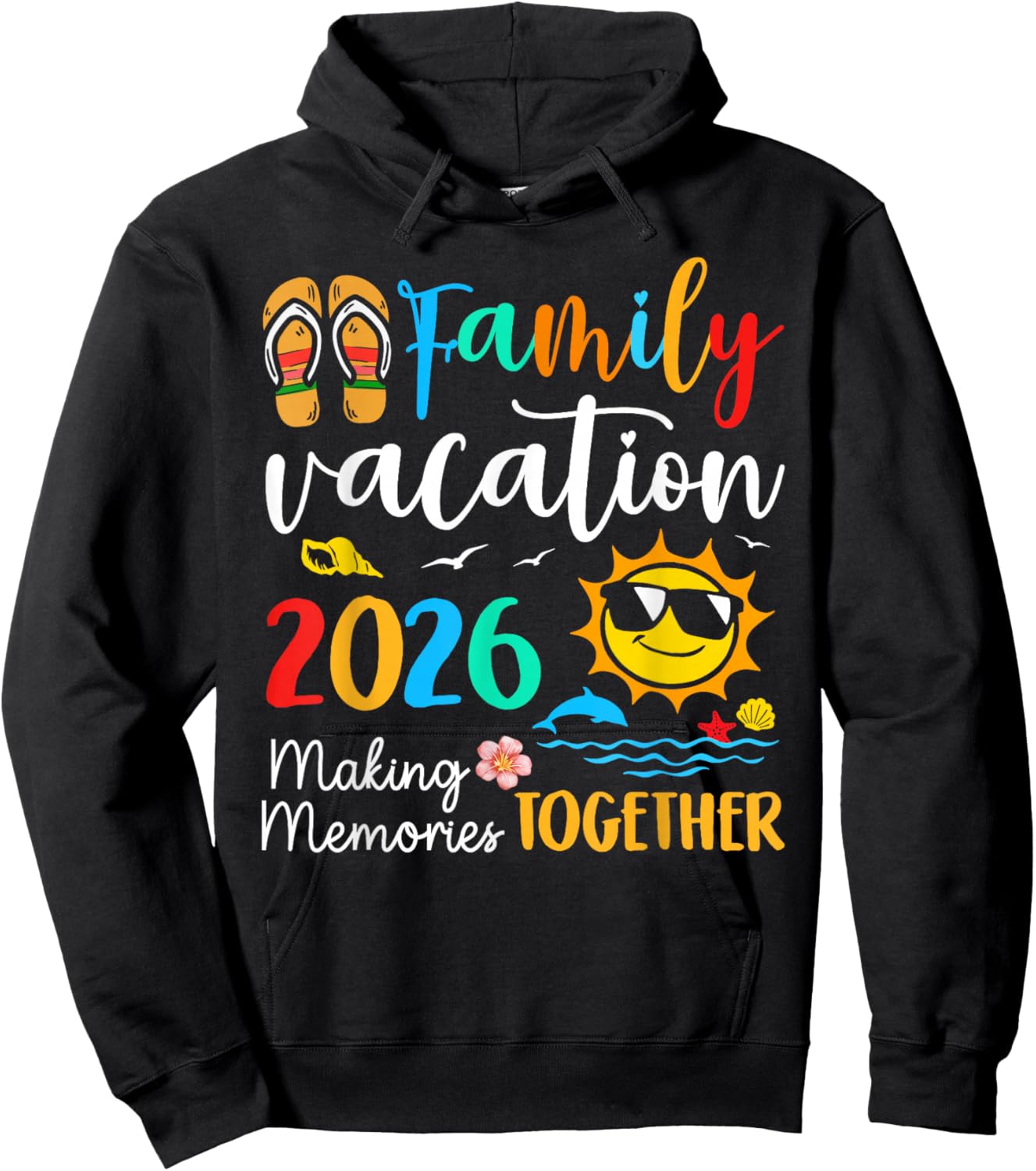 Family Vacation 2026 Summer Beach Family Trips Matching 2026 Hoodie - Hoodie | Black