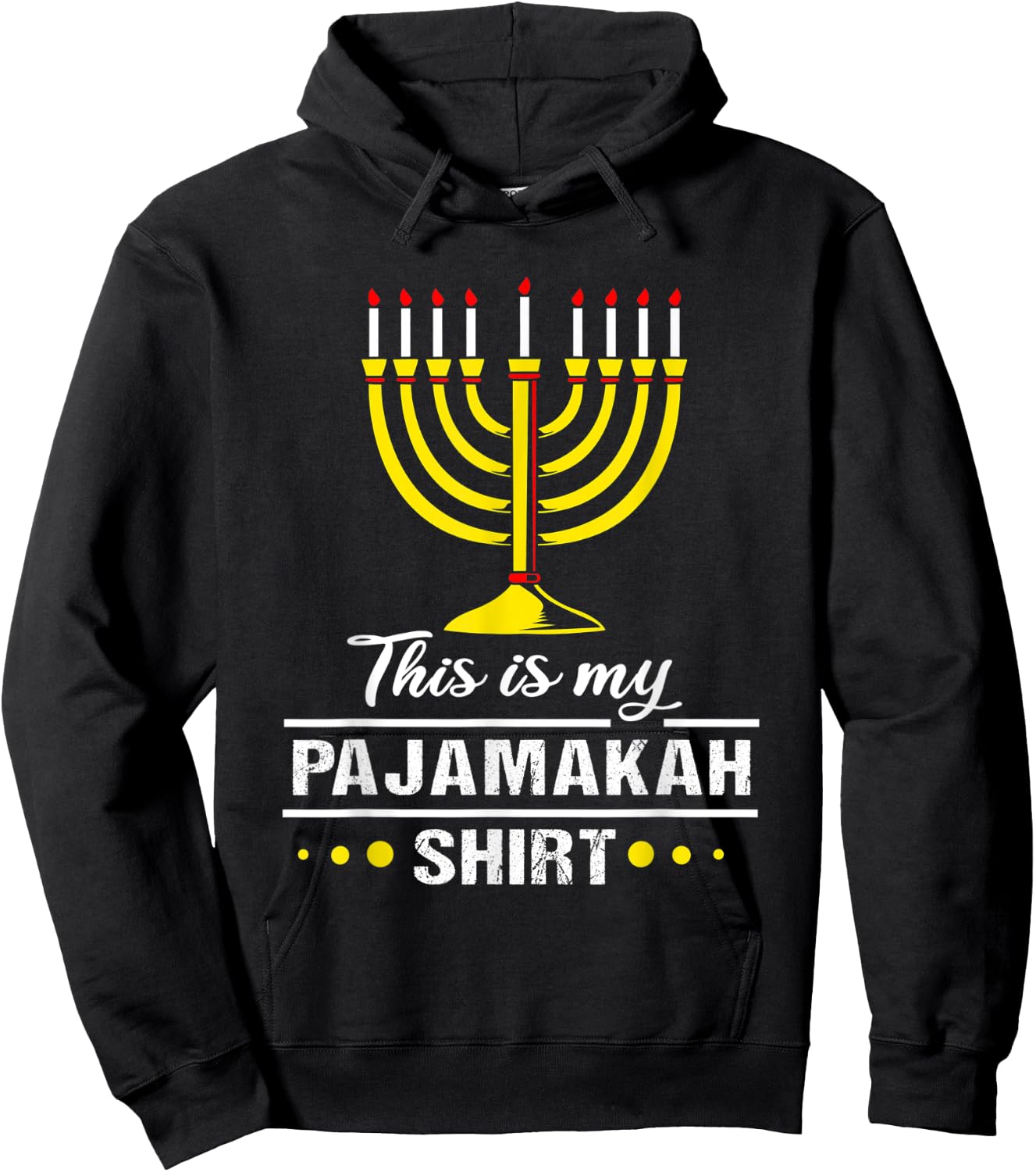 Chanukah Pajamas For Family Hanukkah Pajamakah Hoodie - Hoodie | Black