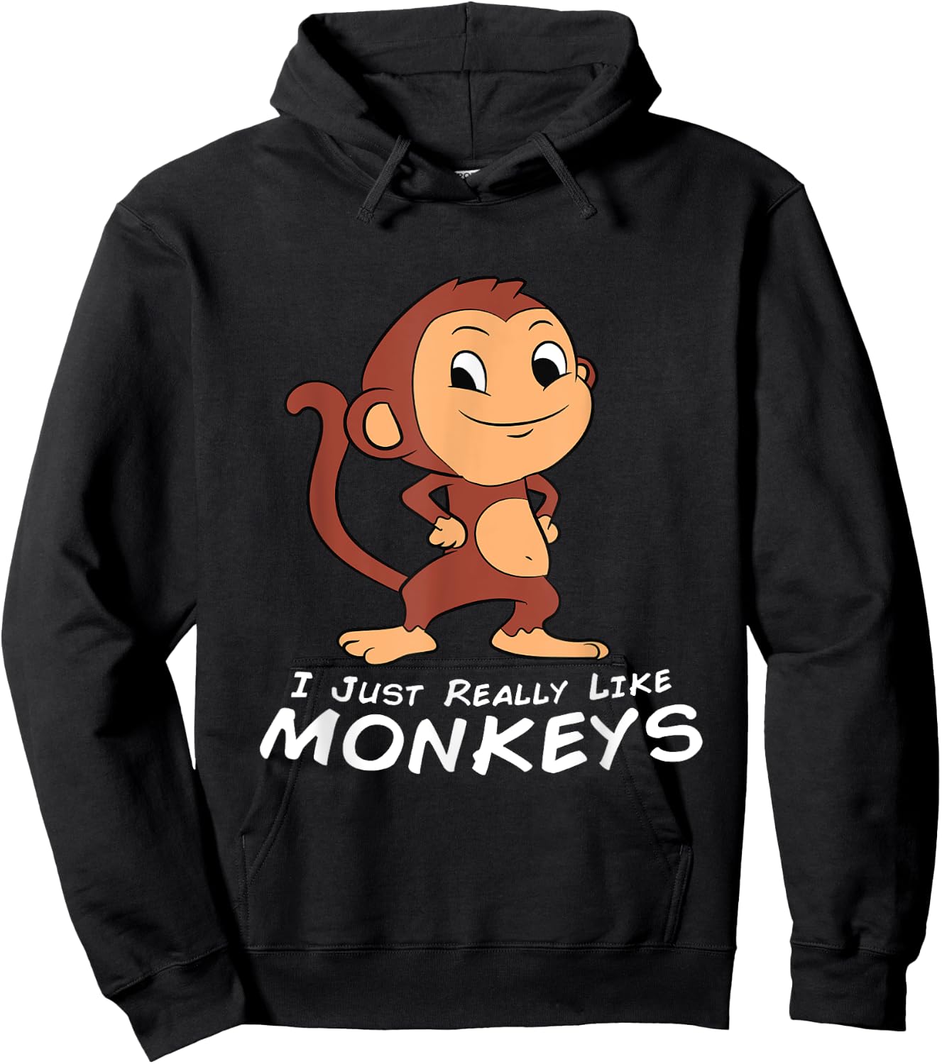 I Just Really Like Monkeys Funny Monkey Hoodie - Hoodie | Black