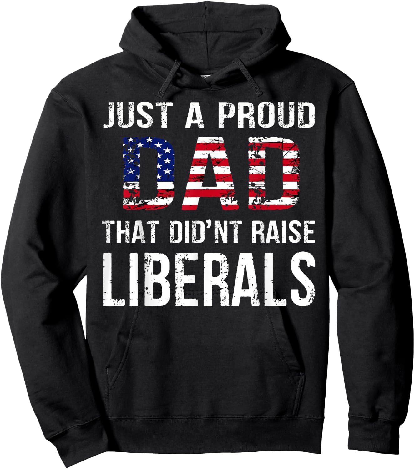 Men Just A Proud Dad That Didn't Raise Liberals Father's Day Hoodie - Hoodie | Black