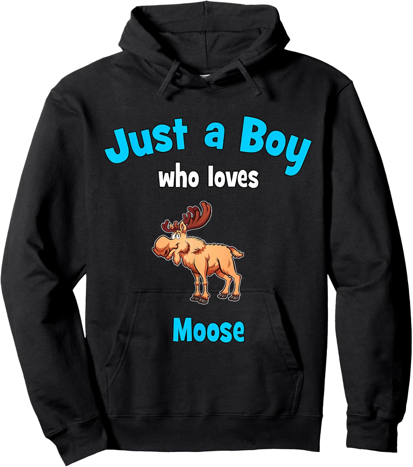 Moose Shirt for Boys | Children's Elk Hoodie - Hoodie | Black