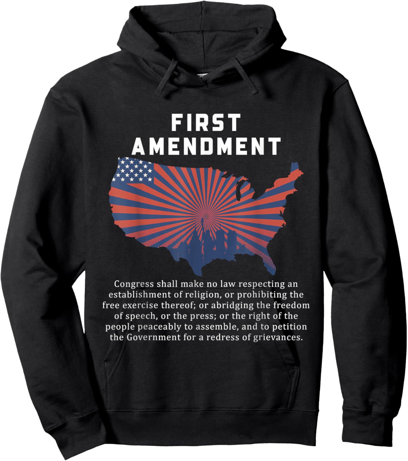 1St First Amendment U.S. Constitution Patriot US History Hoodie - Hoodie | Black