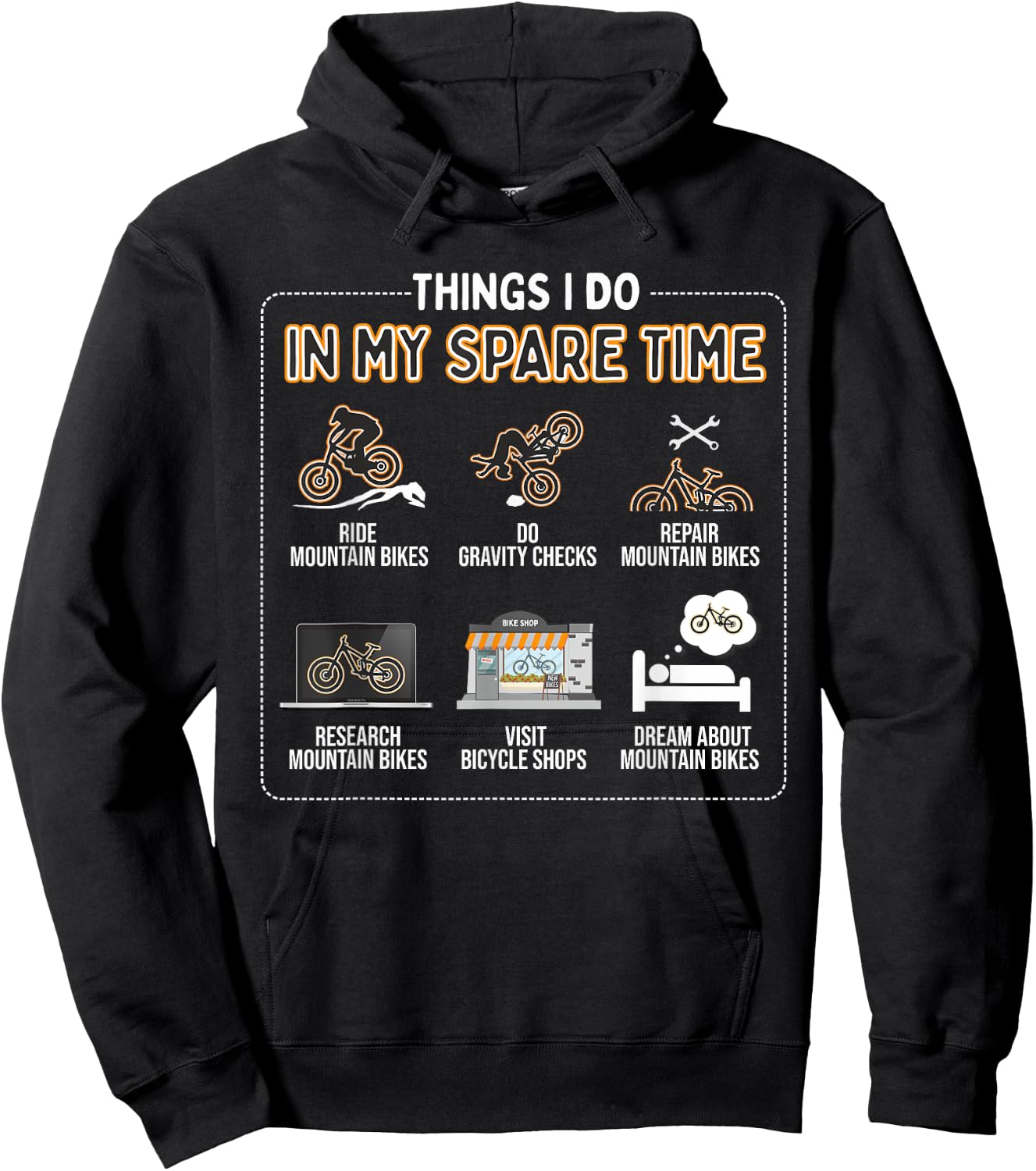 Things I Do In My Spare Time - MTB Mountain Bike Hoodie - Hoodie | Black