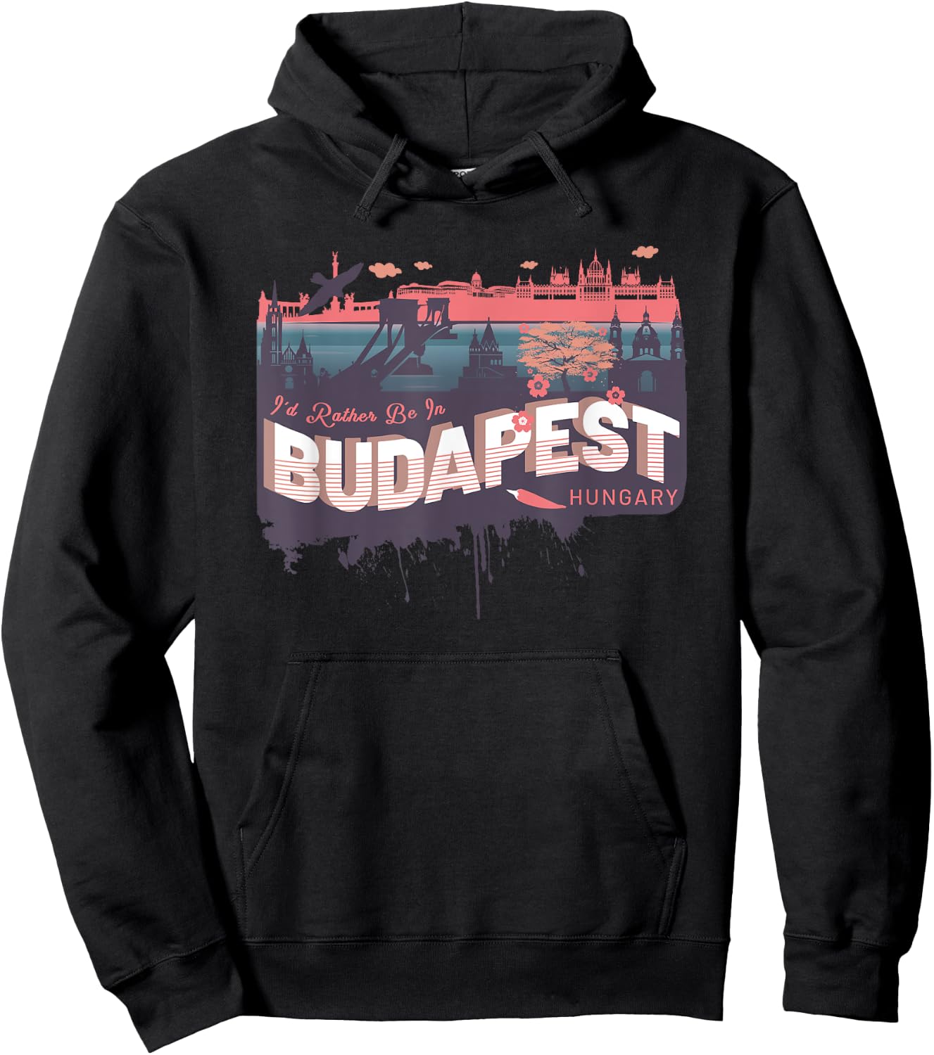 I'd Rather Be In Budapest Hungary Vintage Souvenir Hoodie - Hoodie | Black