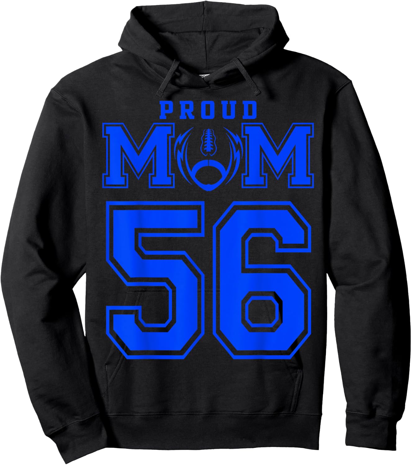 Custom Proud Football Mom Number 56 B Personalized Hoodie - Hoodie | Black