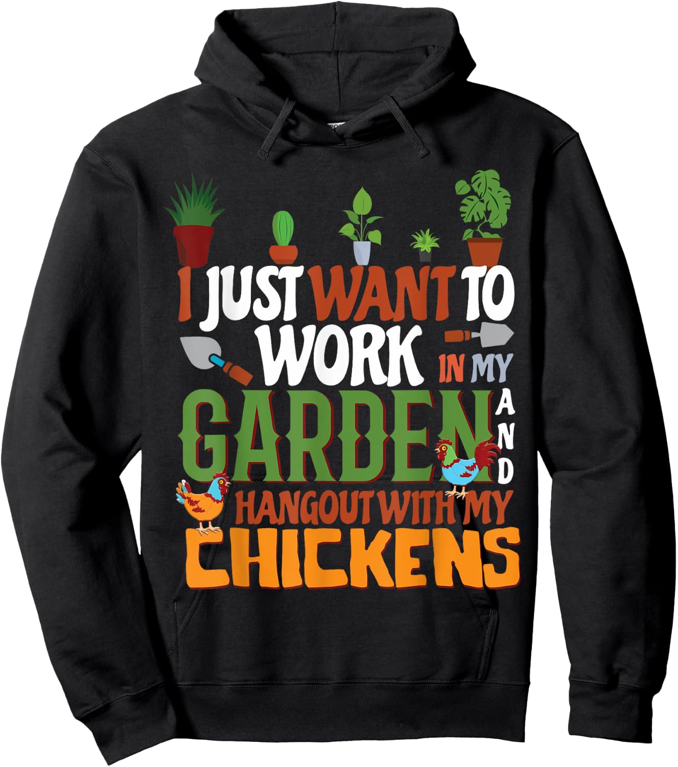 Garden And Chickens Hoodie - Hoodie | Black