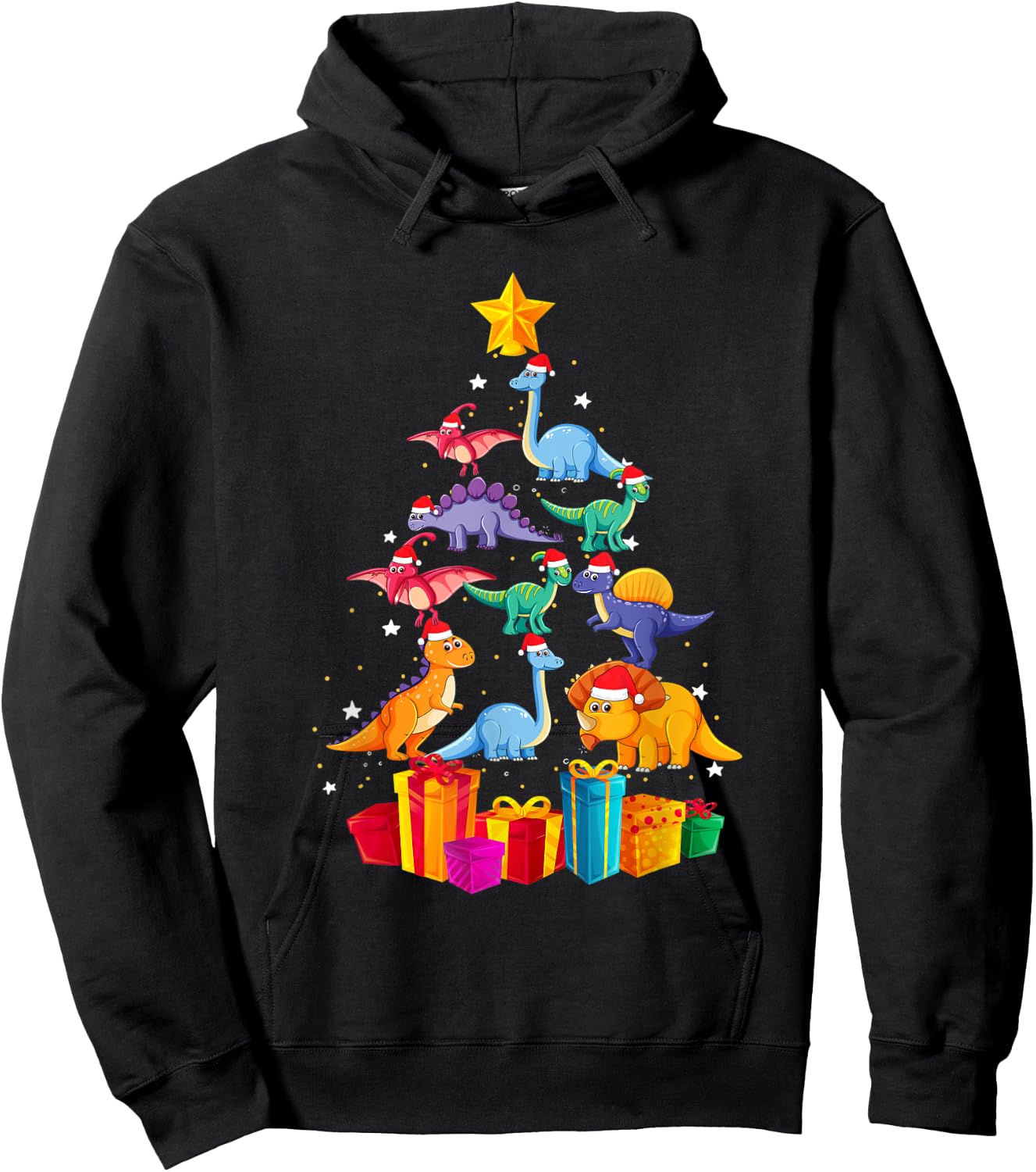 Tree Rex Funny Dinosaur Christmas Kids Adults Gift Hoodie - Hoodie | Black